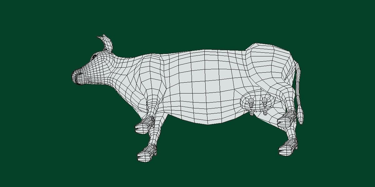 Diary Milk Cow  Animal Low-poly 3D model_12