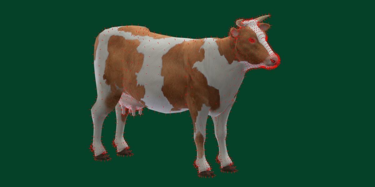 Diary Milk Cow  Animal Low-poly 3D model_15