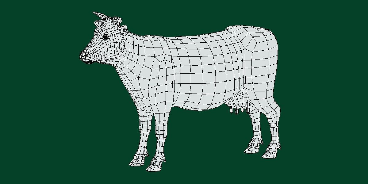 Diary Milk Cow  Animal Low-poly 3D model_13