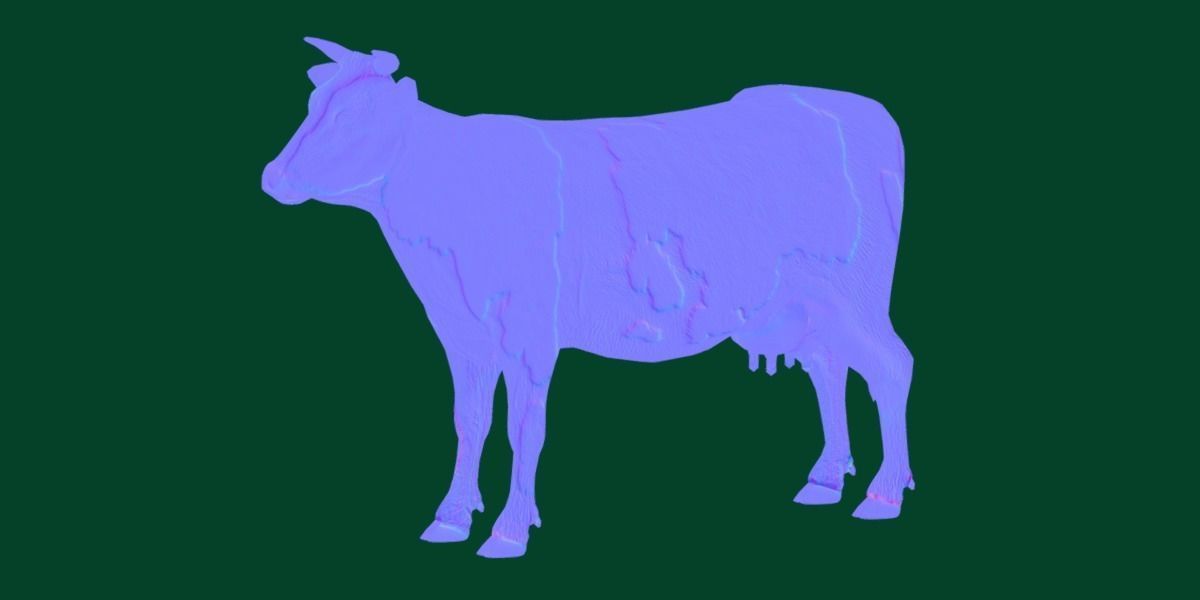 Diary Milk Cow  Animal Low-poly 3D model_28