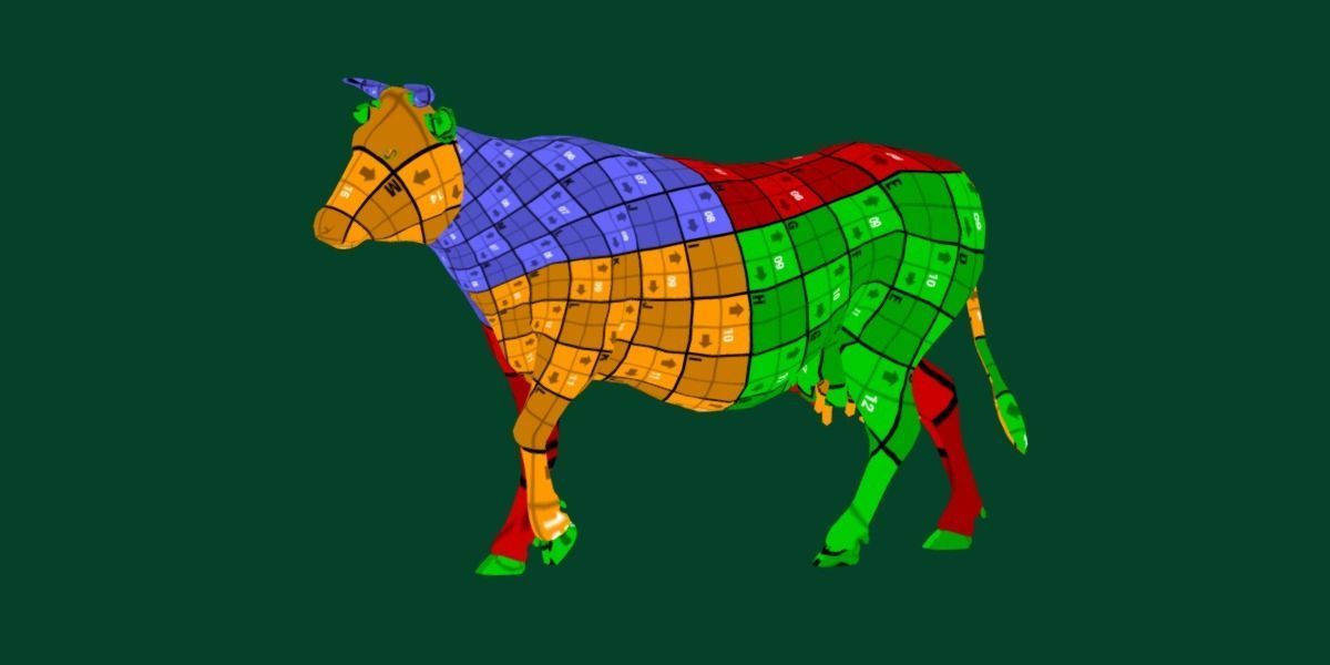 Diary Milk Cow  Animal Low-poly 3D model_16