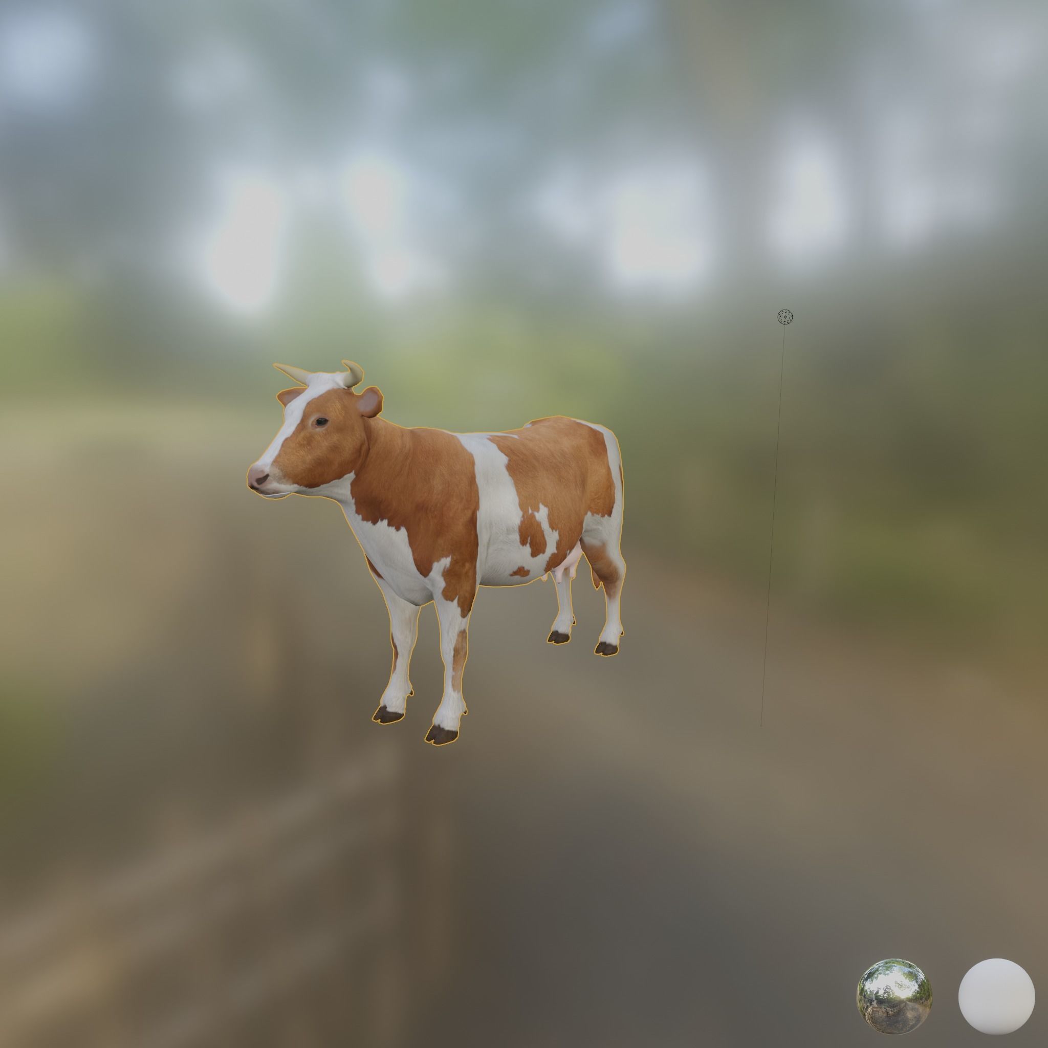 Diary Milk Cow  Animal Low-poly 3D model_5