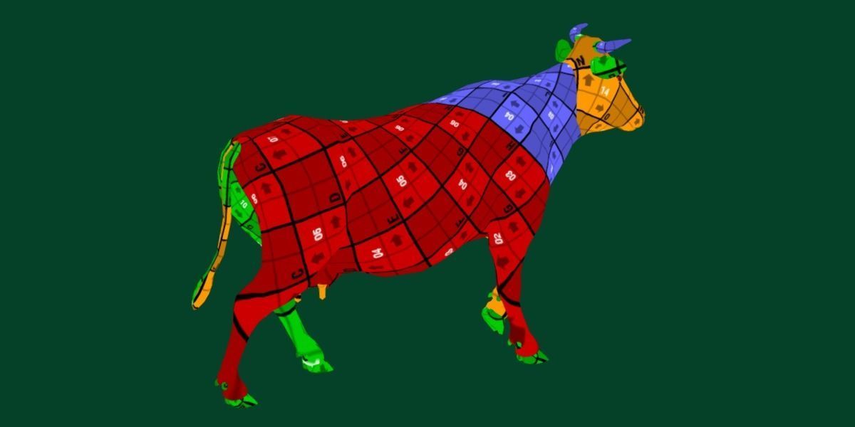 Diary Milk Cow  Animal Low-poly 3D model_17