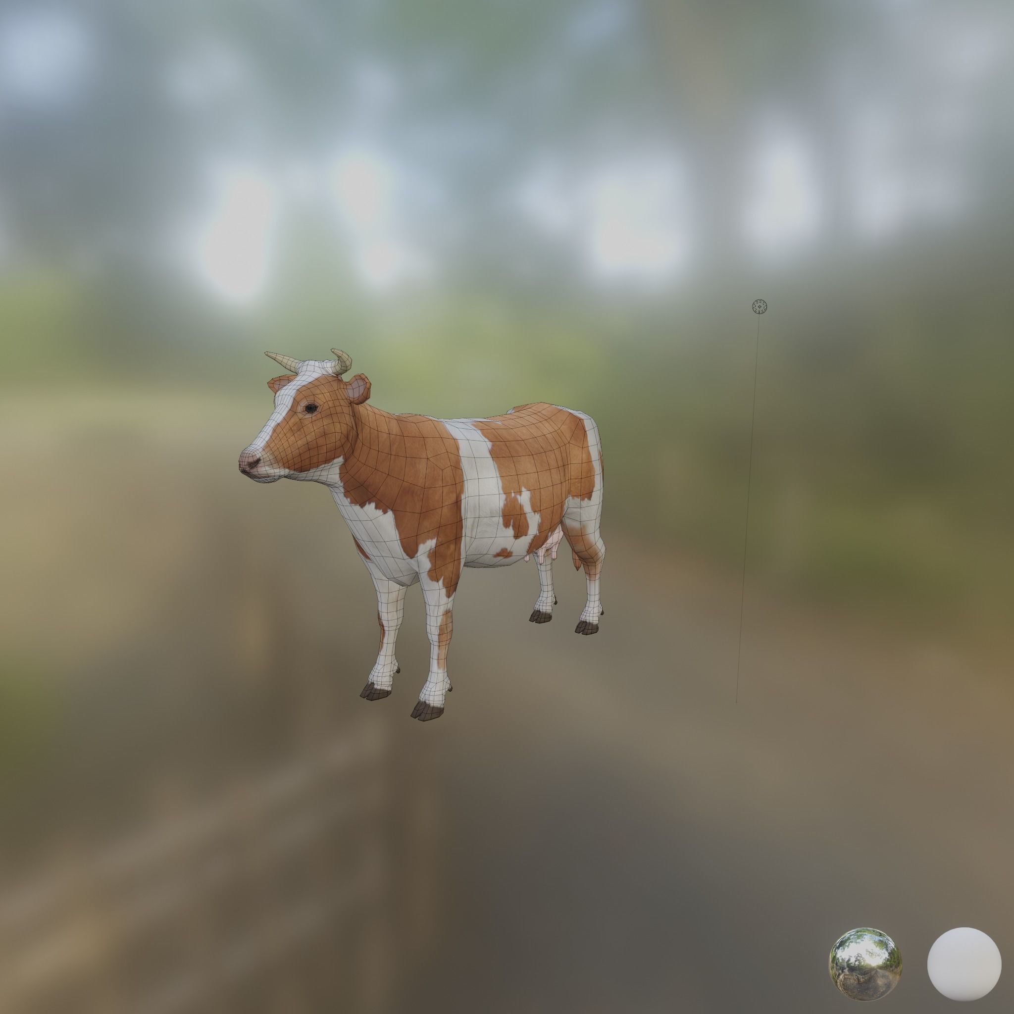 Diary Milk Cow  Animal Low-poly 3D model_6