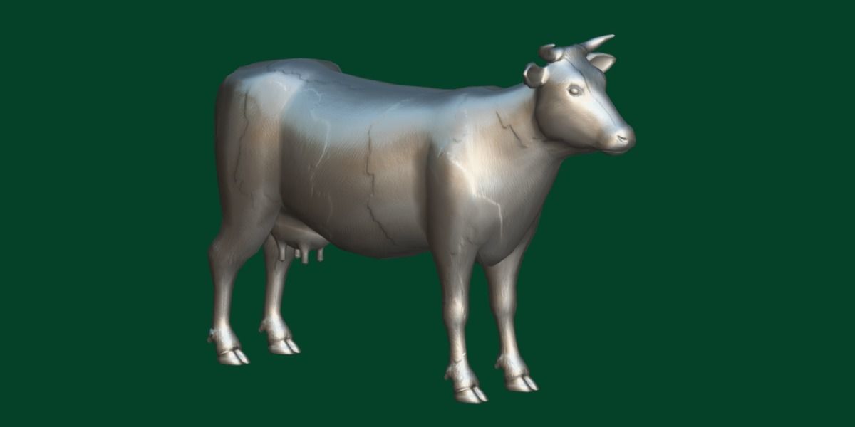 Diary Milk Cow  Animal Low-poly 3D model_14