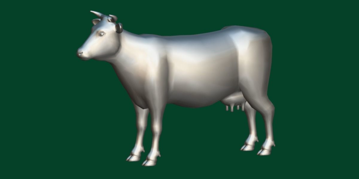 Diary Milk Cow  Animal Low-poly 3D model_10