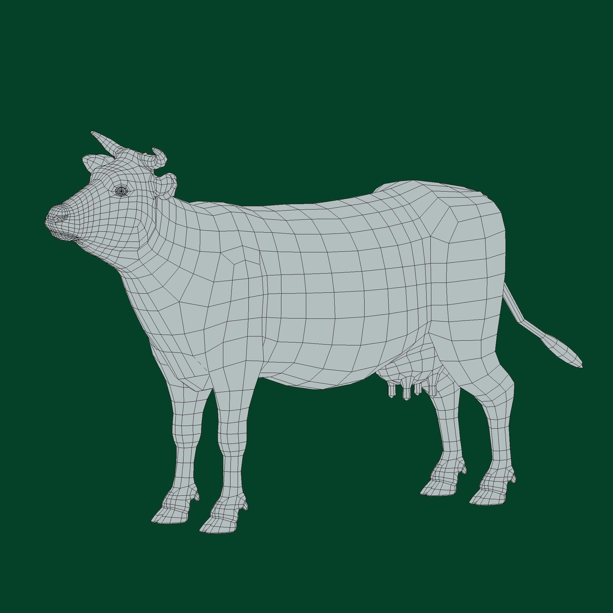 Diary Milk Cow  Animal Low-poly 3D model_21