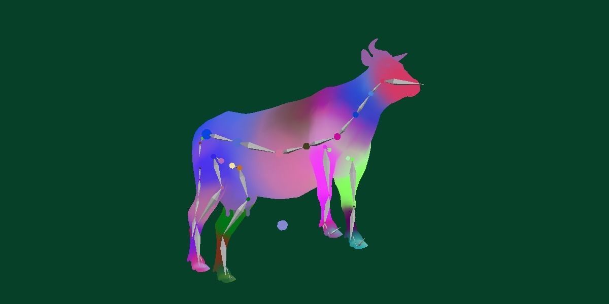 Diary Milk Cow  Animal Low-poly 3D model_26