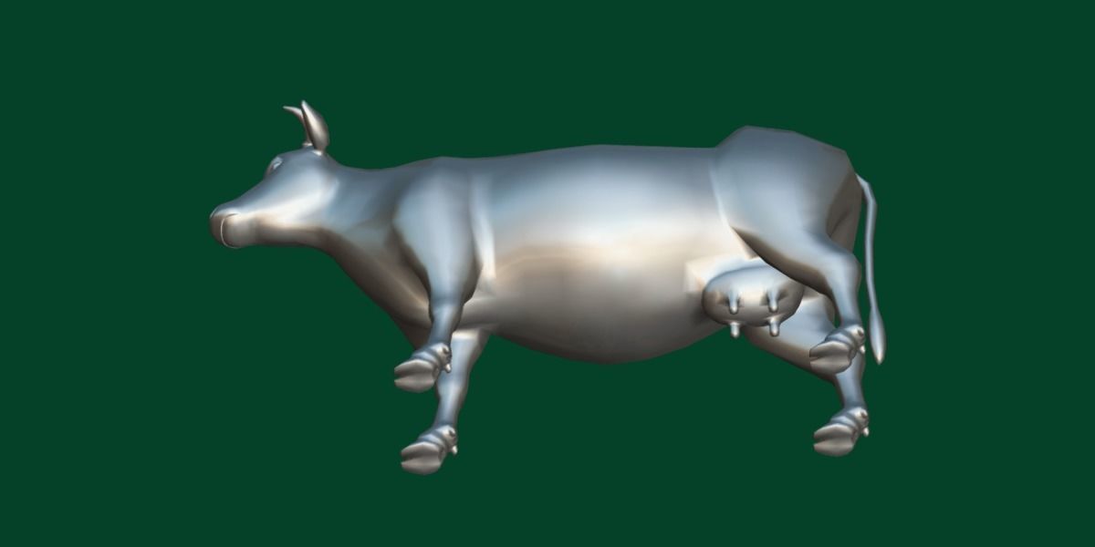 Diary Milk Cow  Animal Low-poly 3D model_11