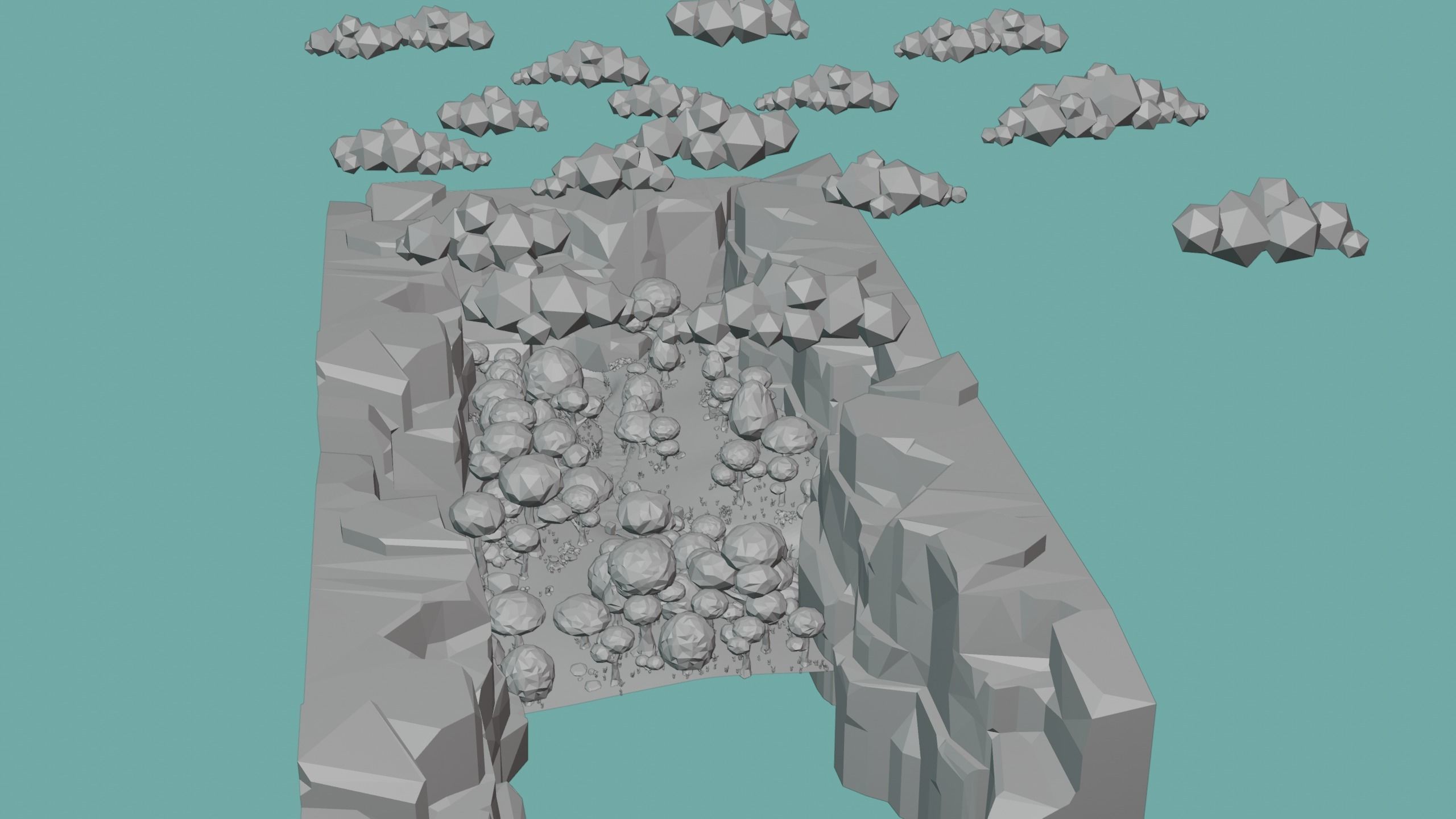 Low Poly Nature Environment with Trees - Rocks - Plants Free low-poly 3D model_23