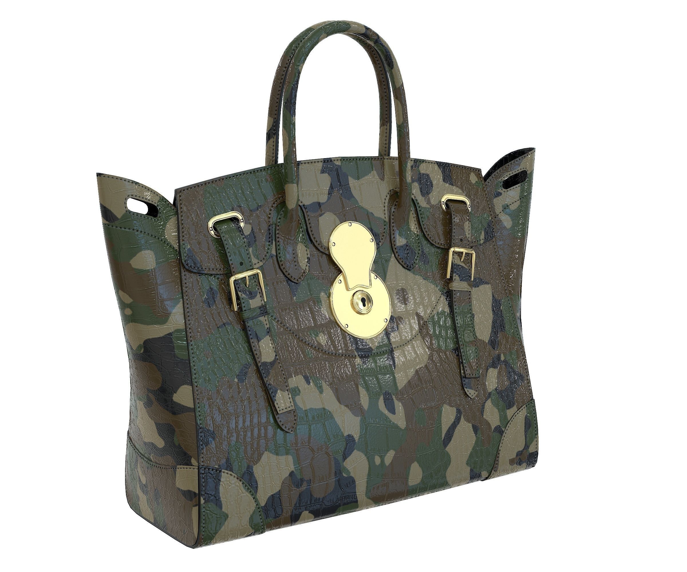 Ralph Lauren Ricky Bag Camo Crocodile Low-poly 3D model_1