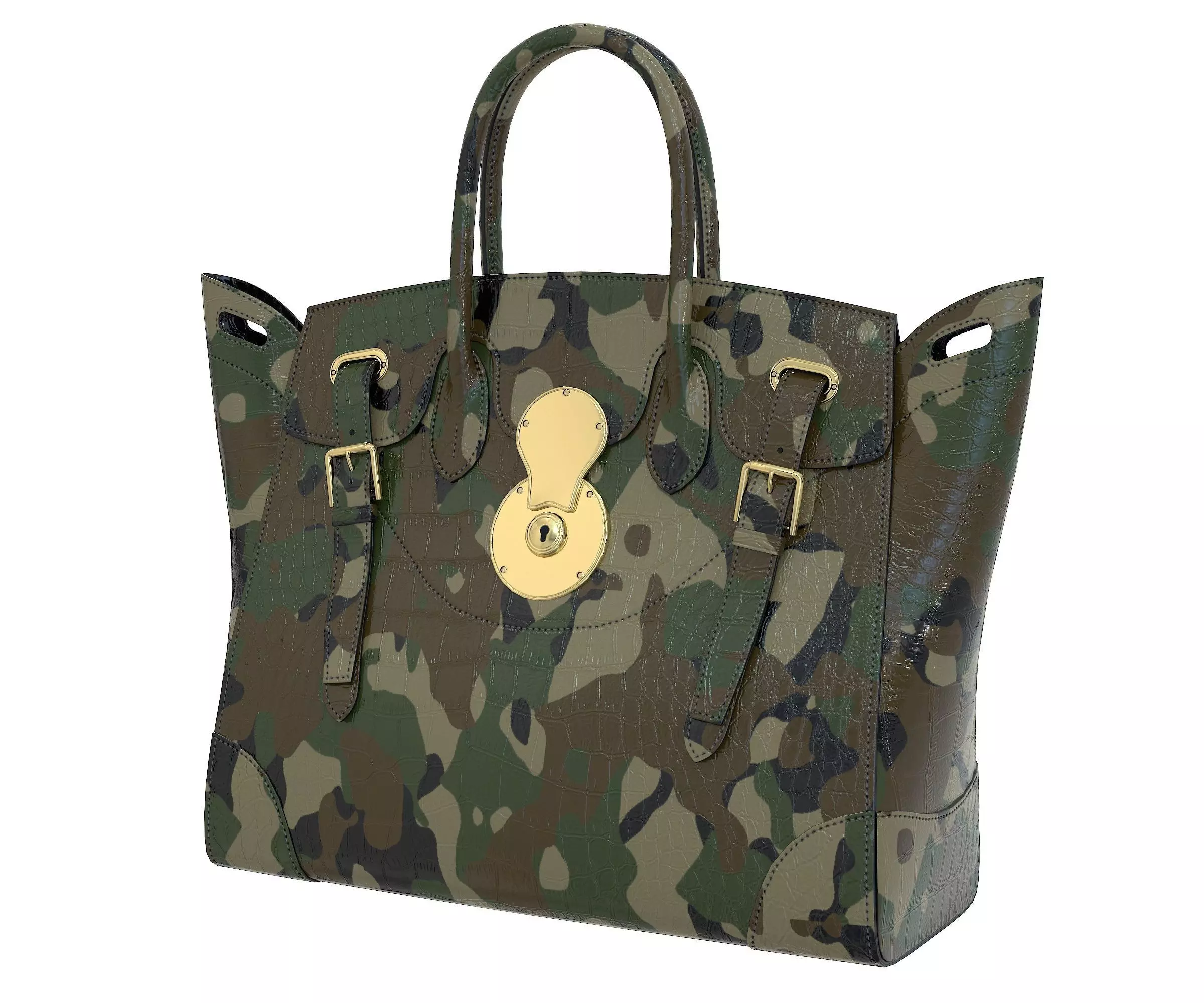 Ralph Lauren Ricky Bag Camo Crocodile Low-poly 3D model_0