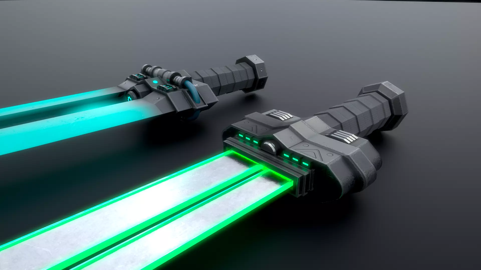 cyberpunk swords 3D model_0