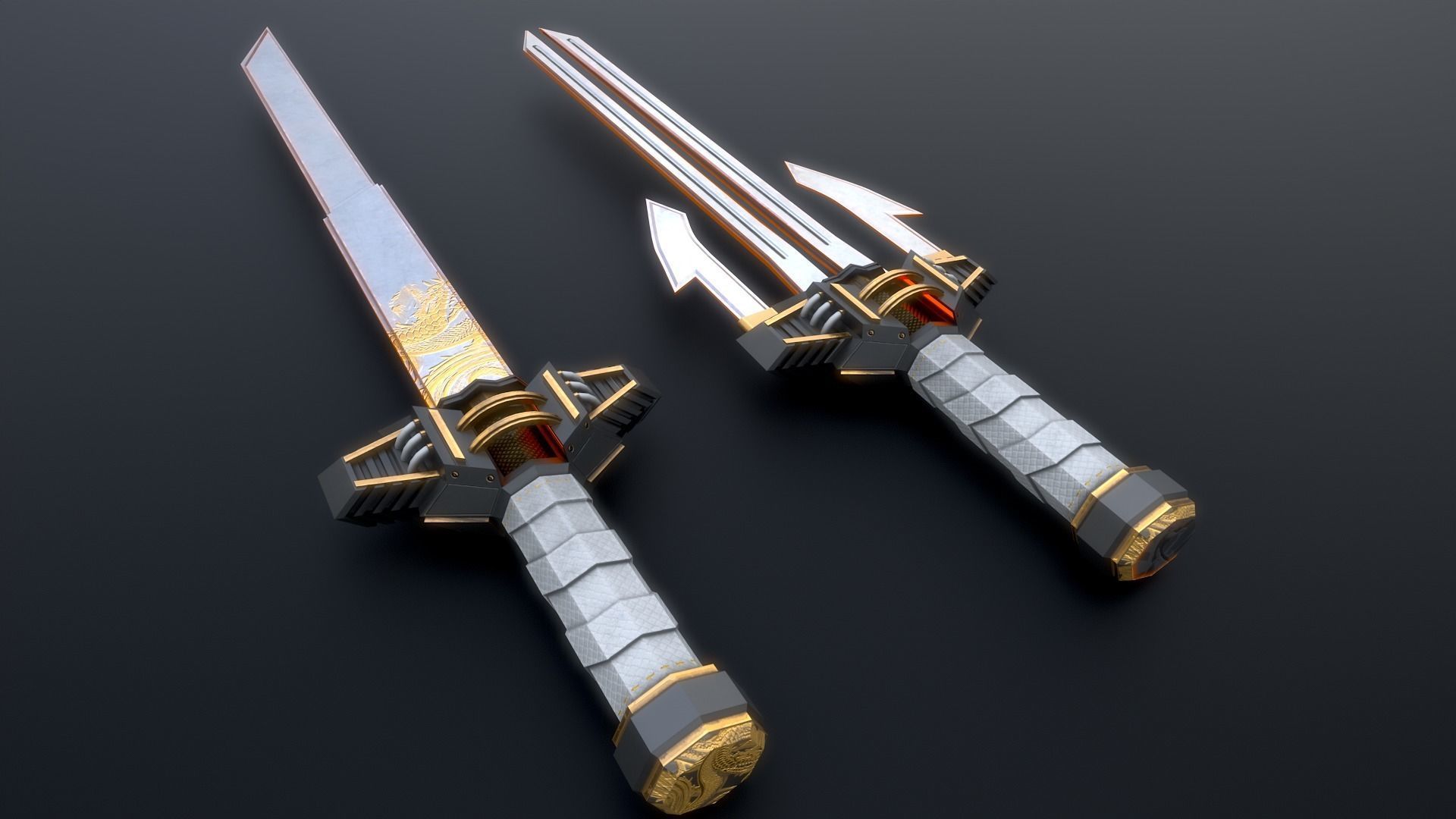 cyberpunk swords 3D model_4