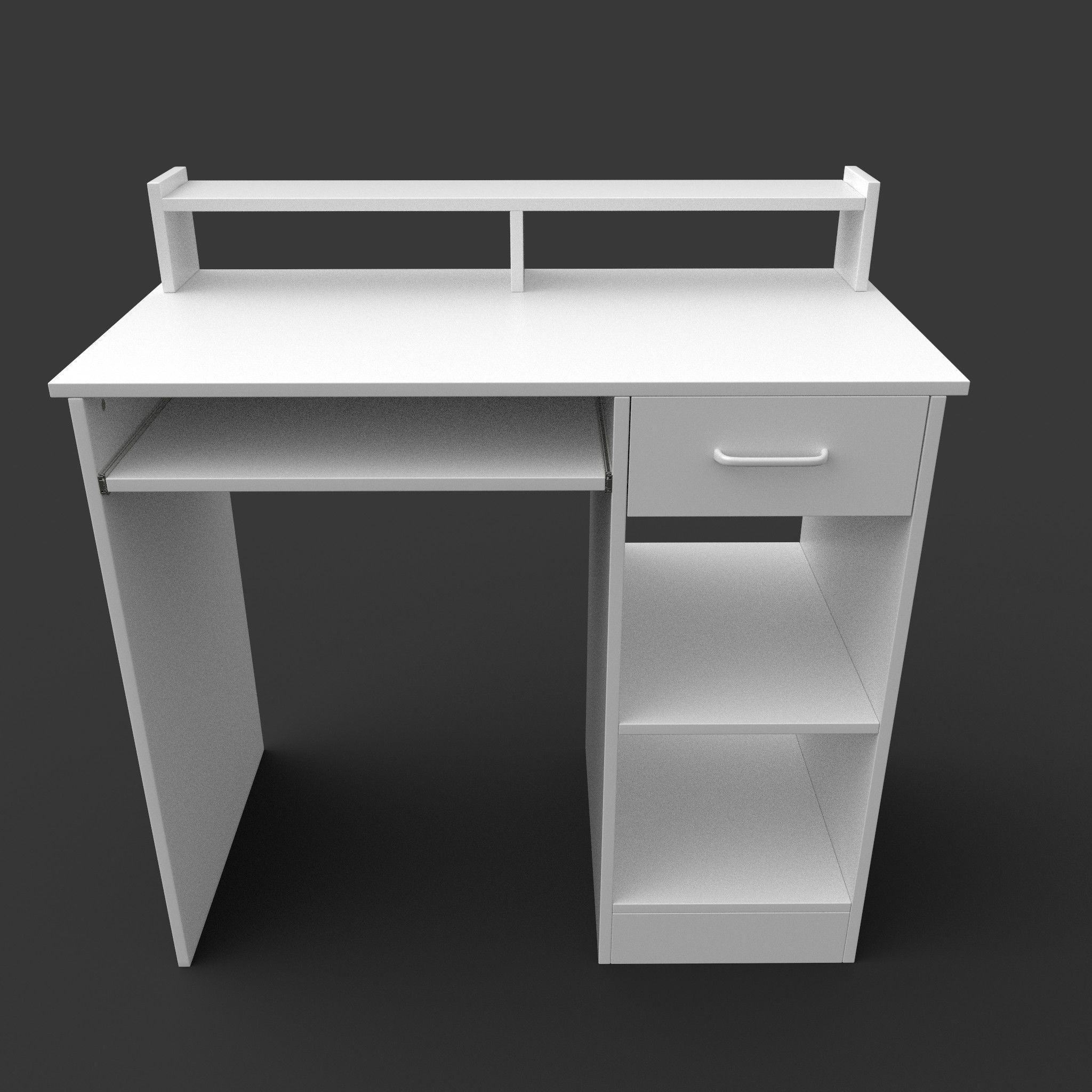 Computer Desk Low-poly 3D model_1