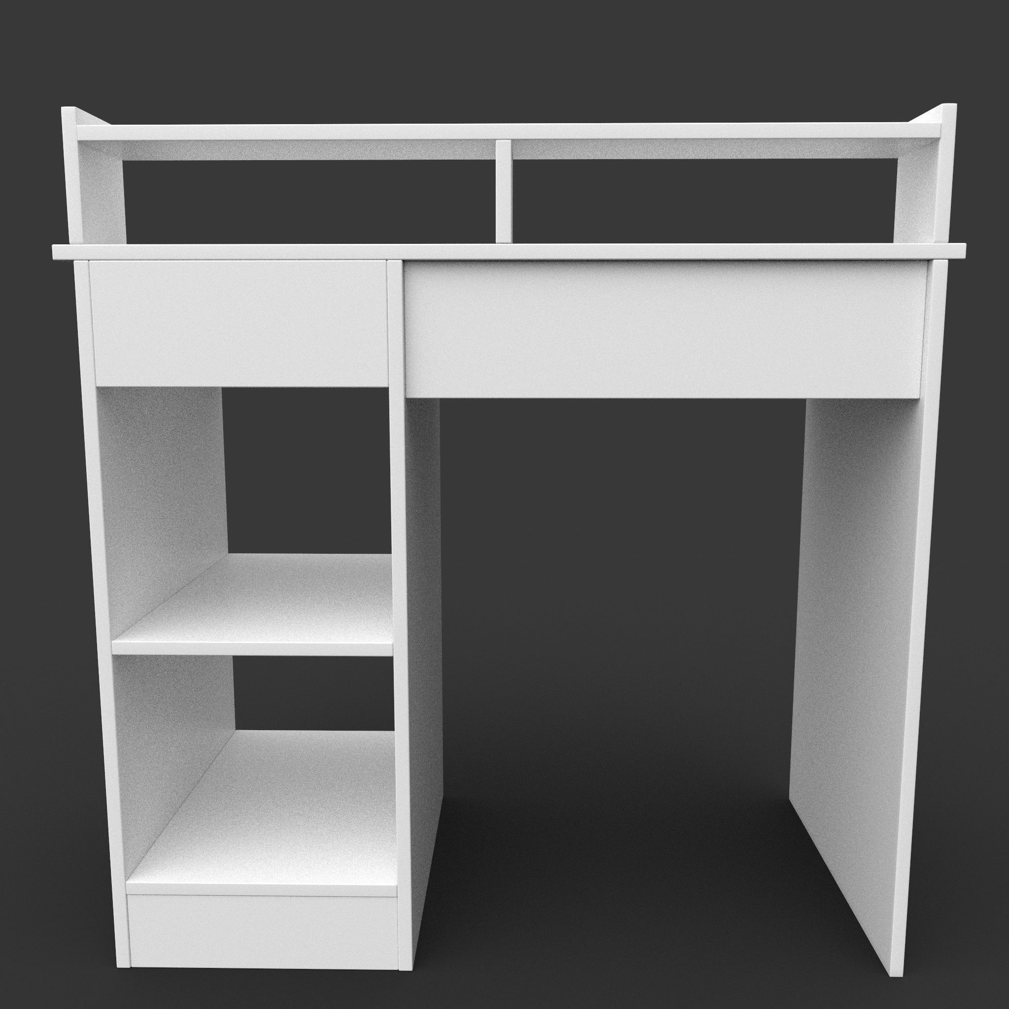 Computer Desk Low-poly 3D model_4