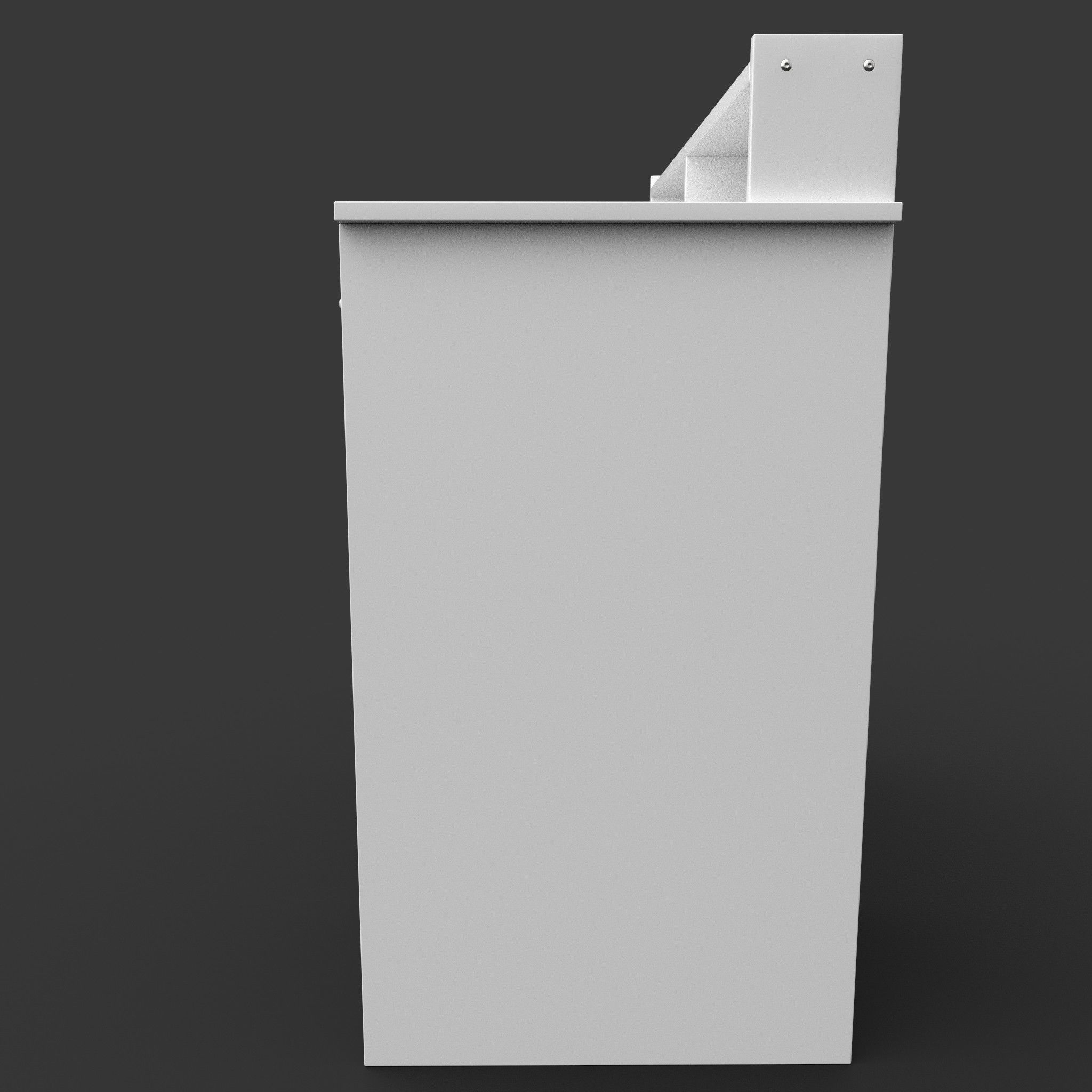 Computer Desk Low-poly 3D model_3