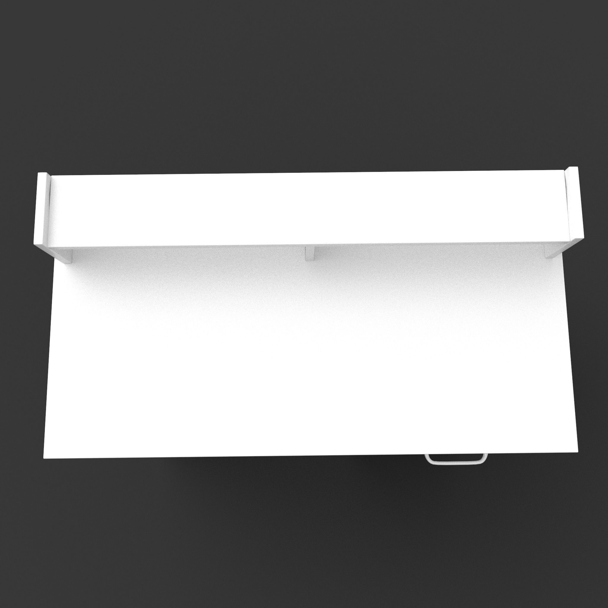 Computer Desk Low-poly 3D model_5