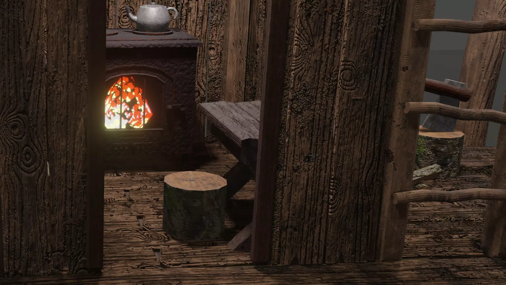 Old water cottage obj blend gltf 3D model