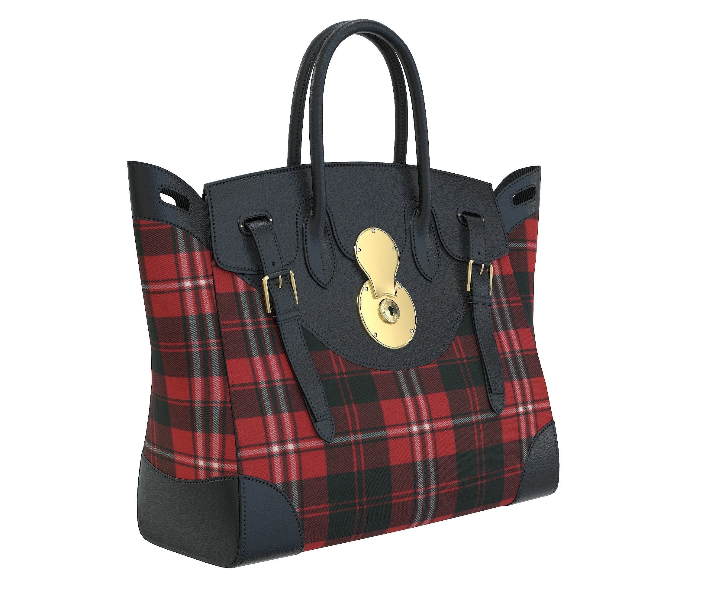 Ralph Lauren Ricky Bag Cunningham Fabric Low-poly 3D model_1