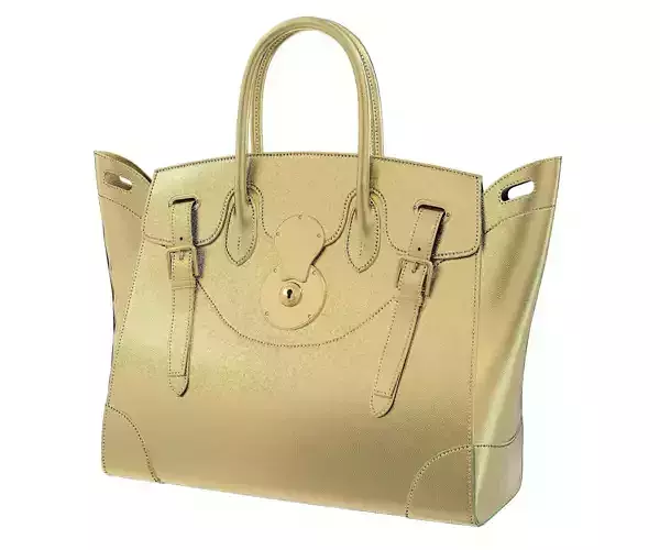 Ralph Lauren Ricky Bag Gold Low-poly 3D model
