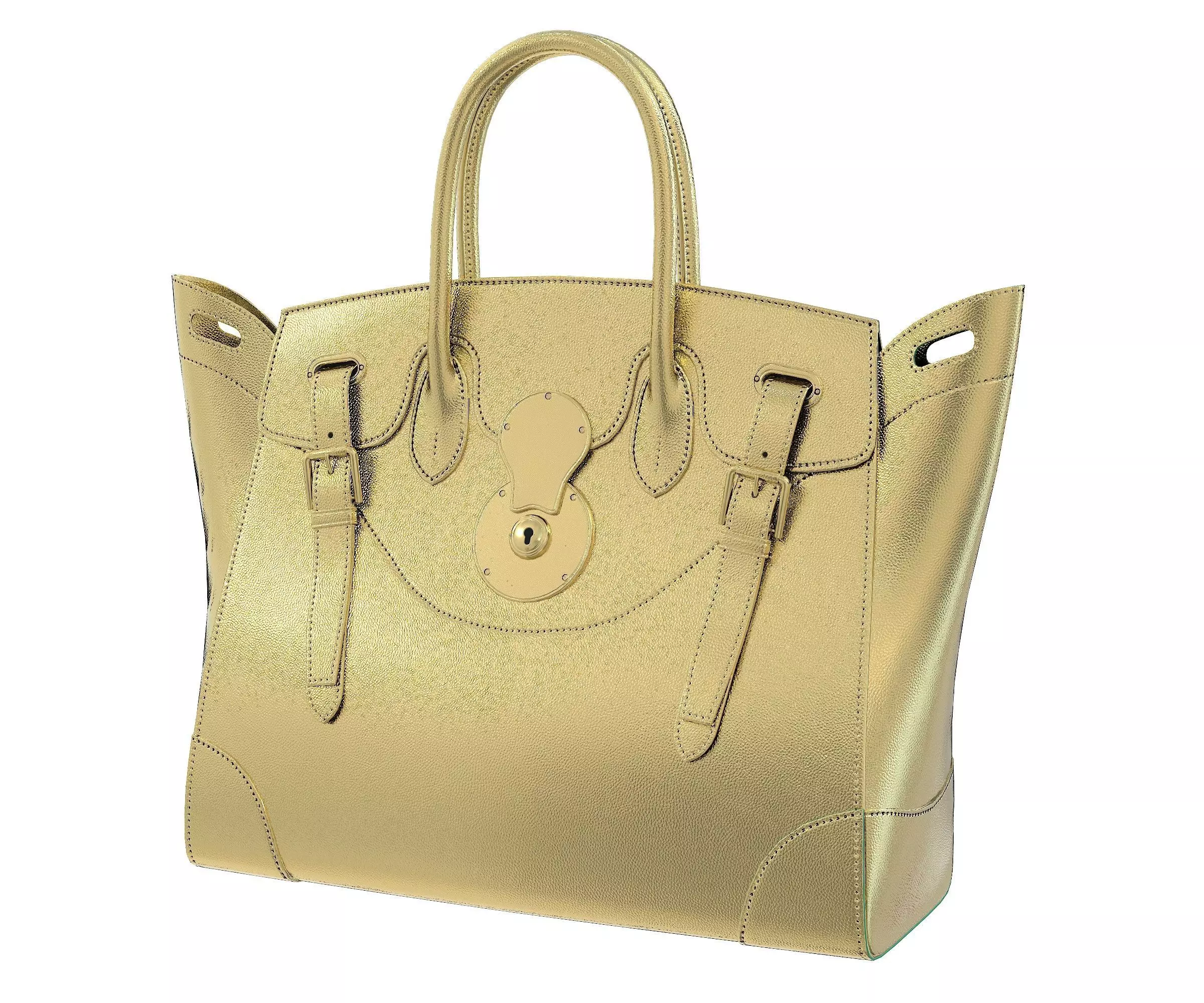 Ralph Lauren Ricky Bag Gold Low-poly 3D model_0