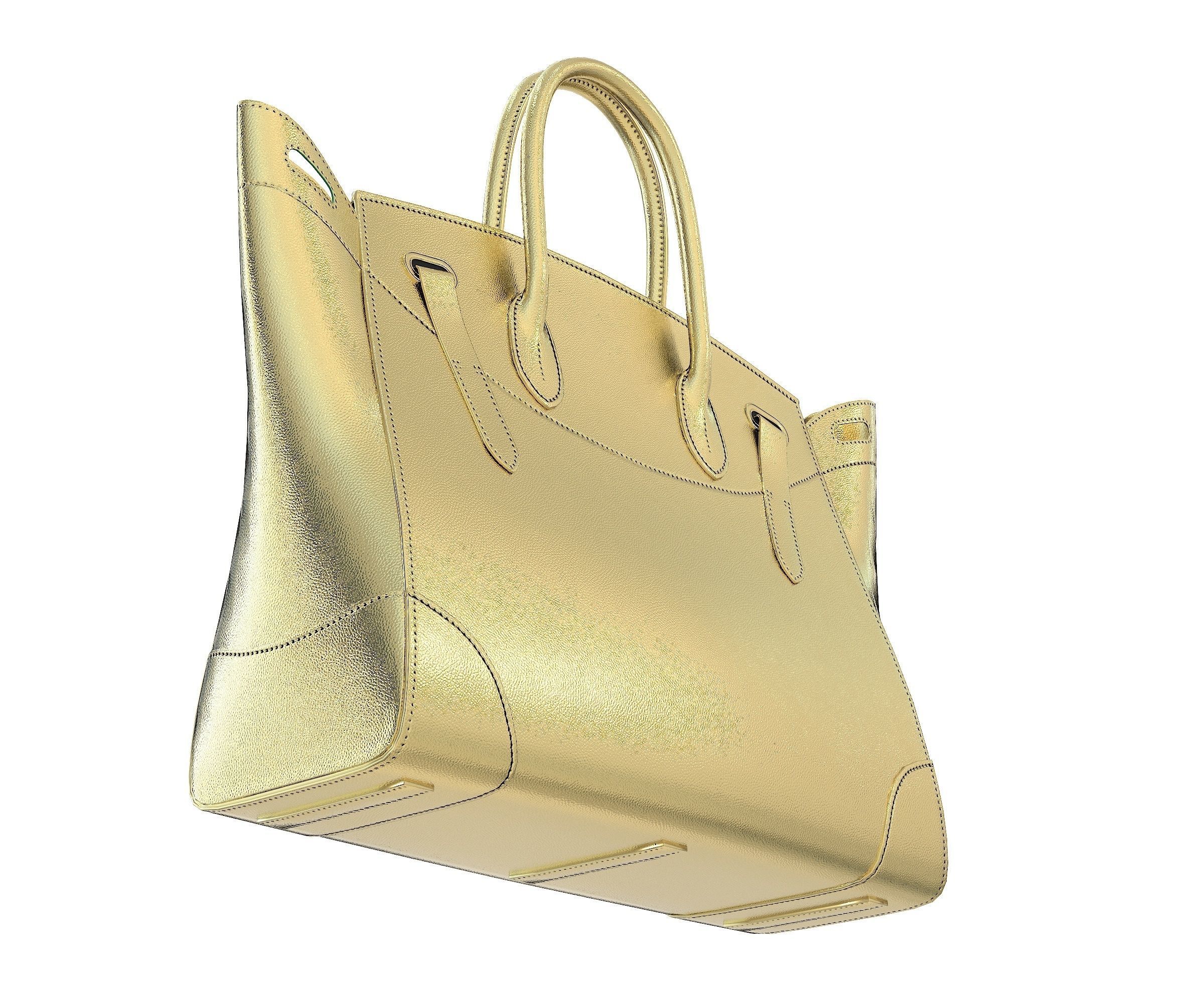 Ralph Lauren Ricky Bag Gold Low-poly 3D model_3