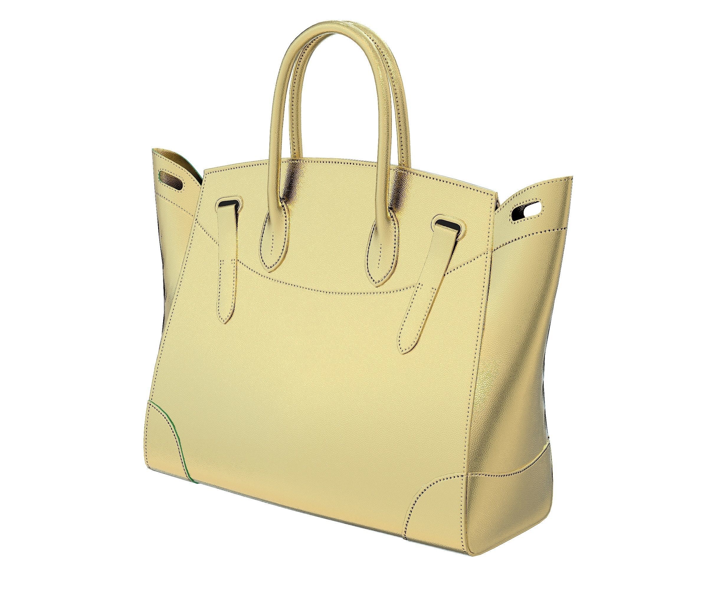 Ralph Lauren Ricky Bag Gold Low-poly 3D model_2