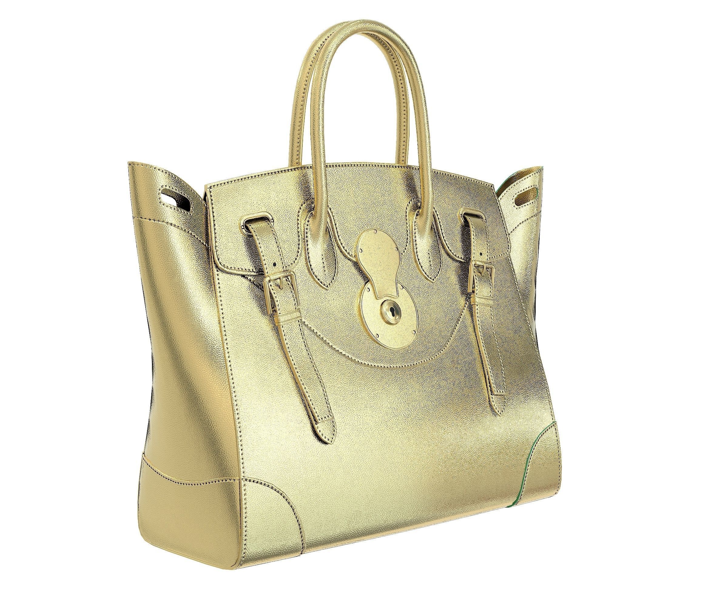 Ralph Lauren Ricky Bag Gold Low-poly 3D model_1