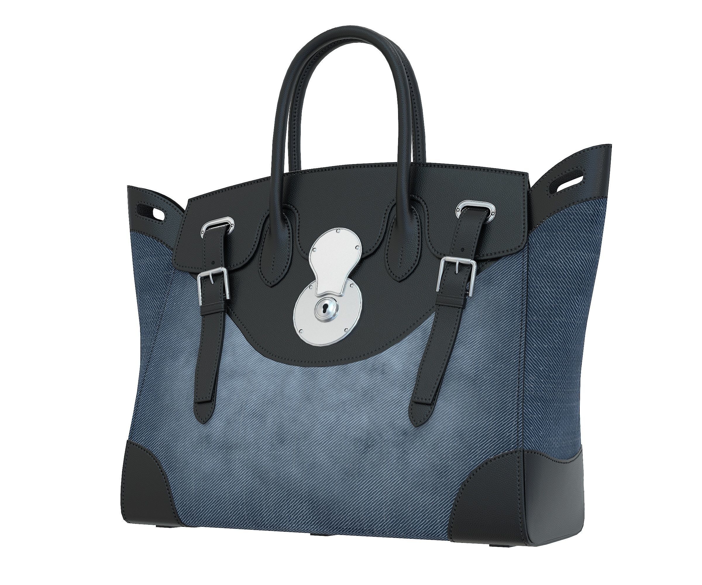 Ralph Lauren Ricky Bag Denim Low-poly 3D model_3