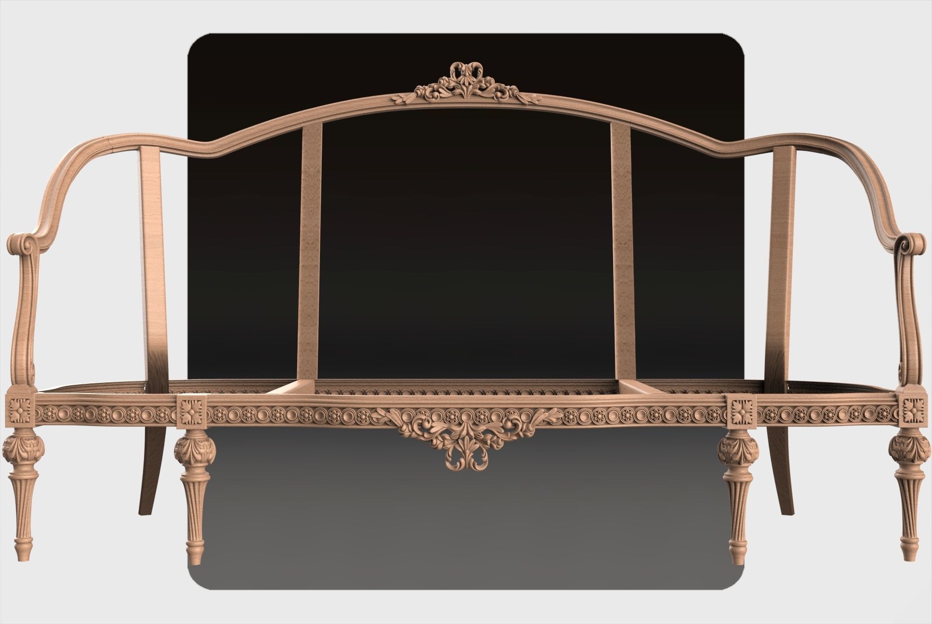 Carved canape for cnc 15 3D model_2