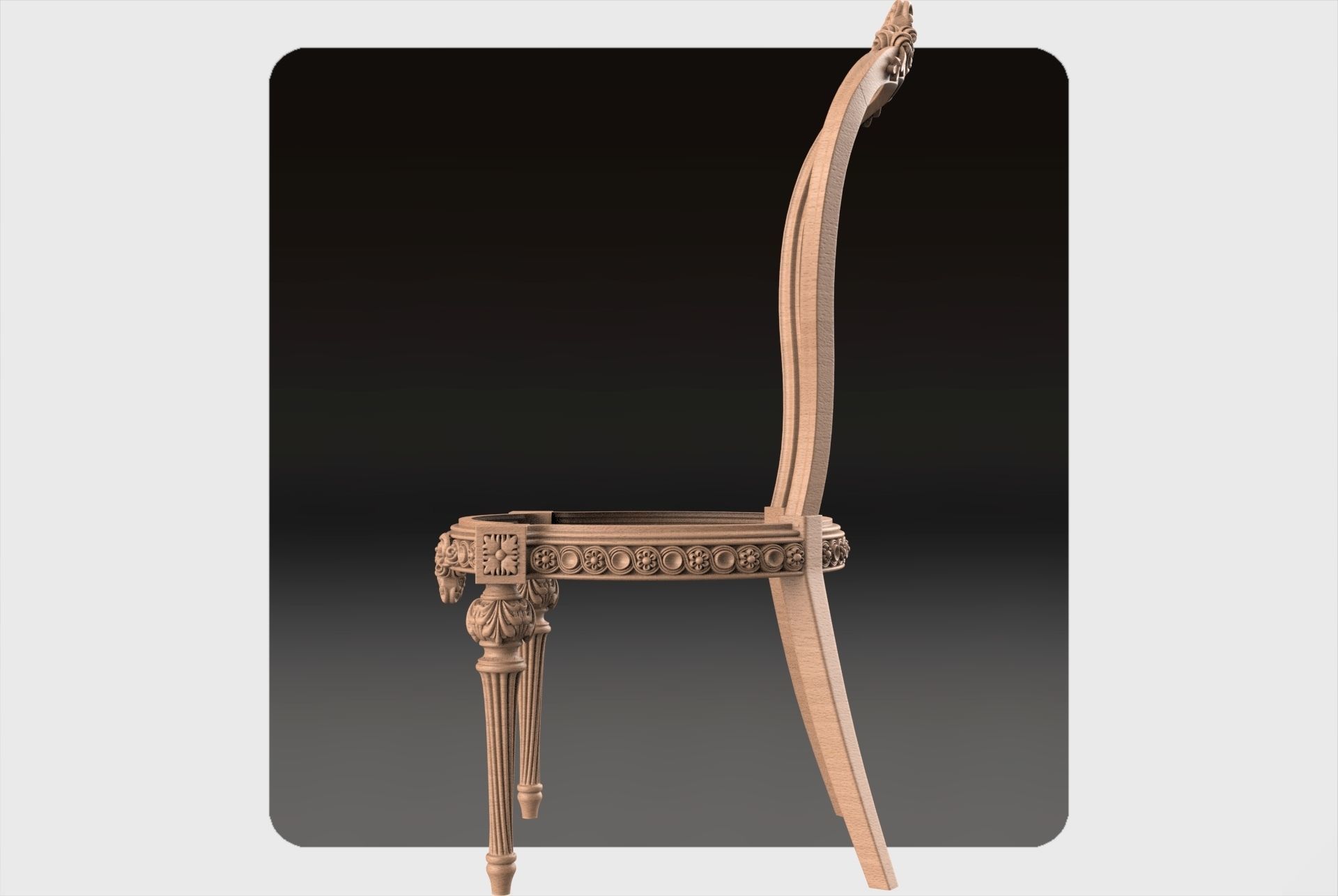 Carved Chair for cnc 15 3D model_3
