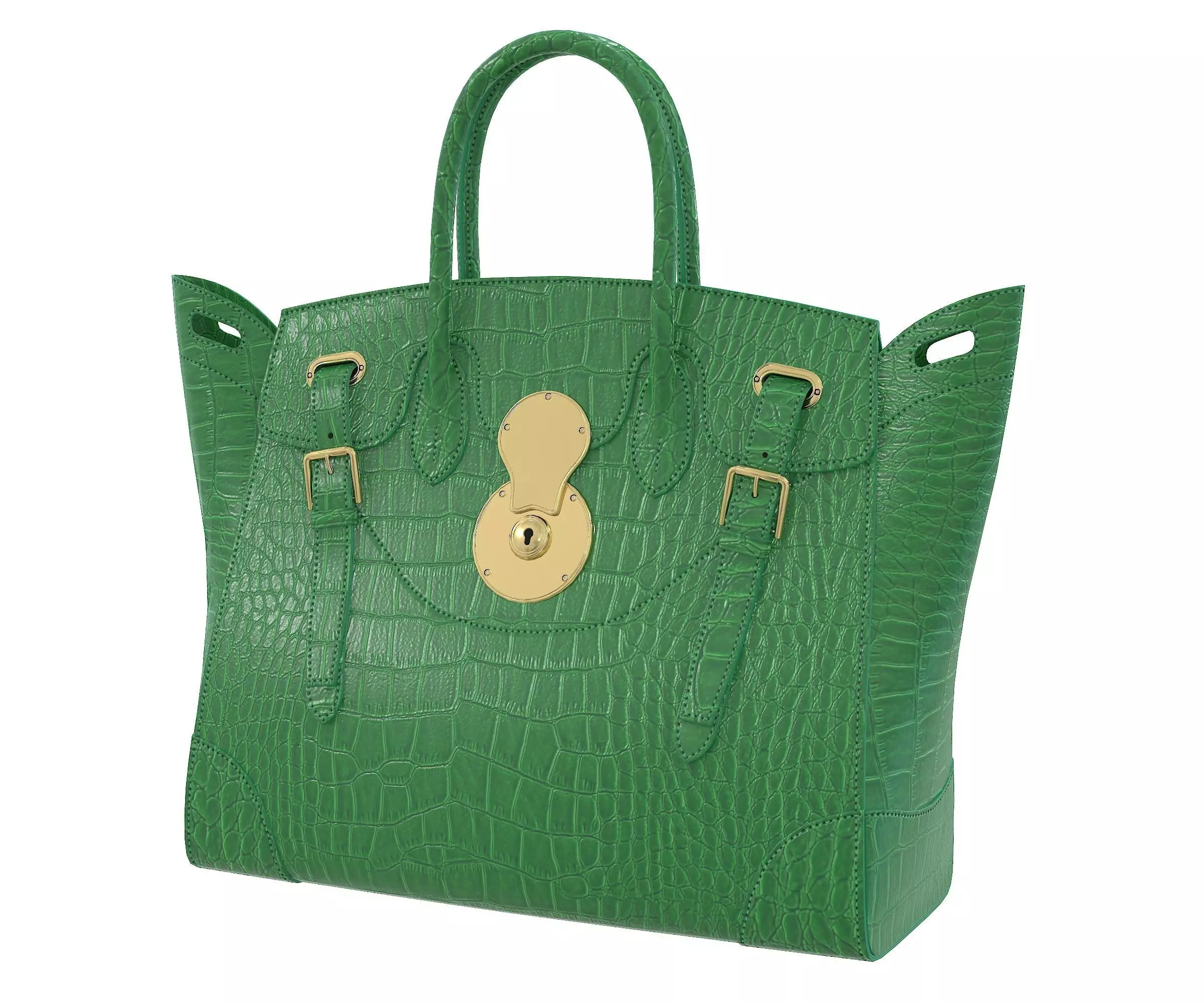 Ralph Lauren Ricky Bag Green Crocodile Low-poly 3D model_0