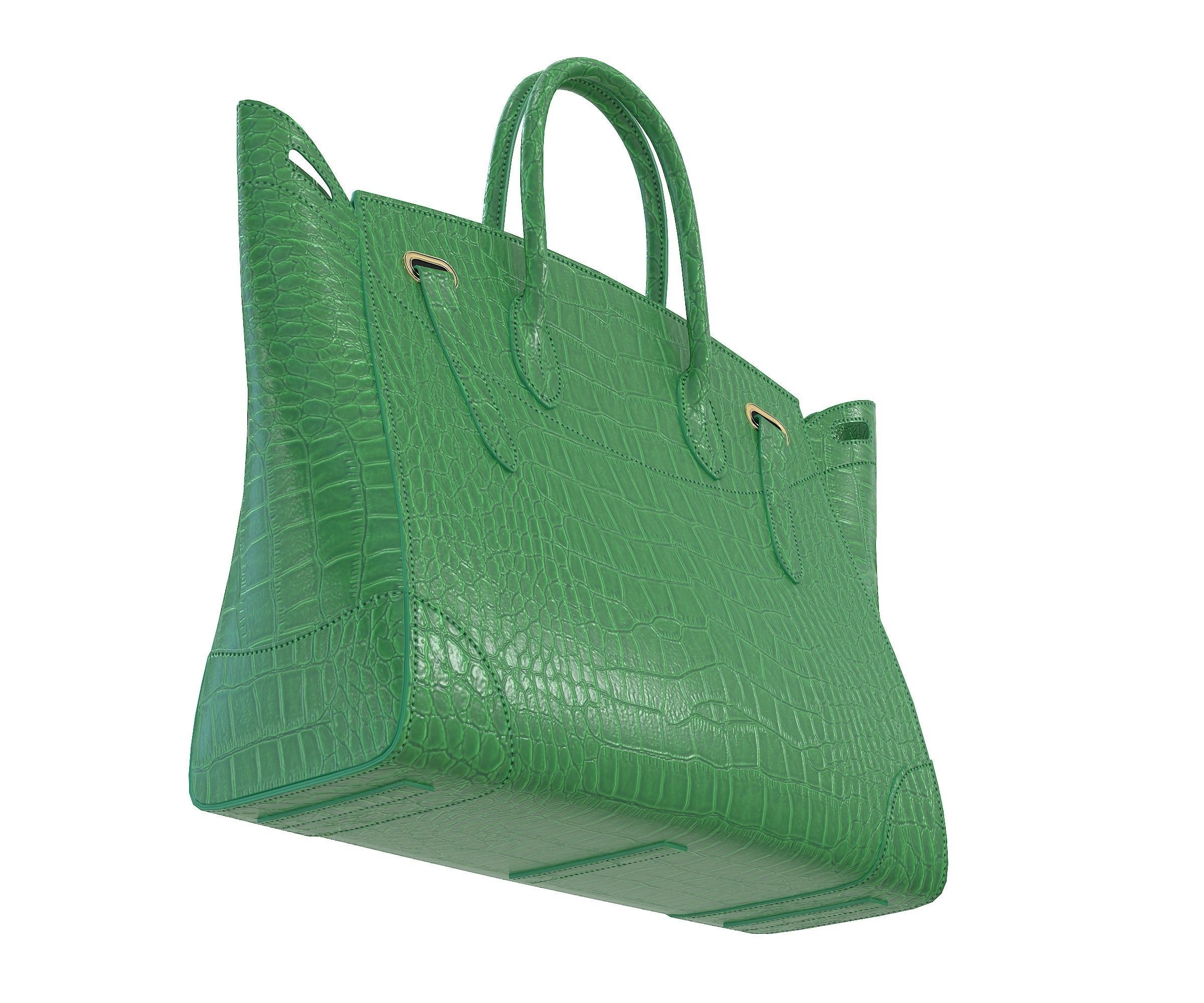 Ralph Lauren Ricky Bag Green Crocodile Low-poly 3D model_3