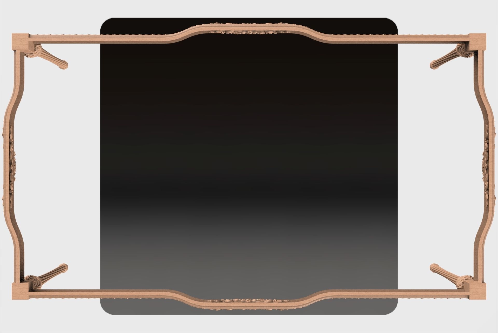 Carved dinner table for cnc 15 3D model_4