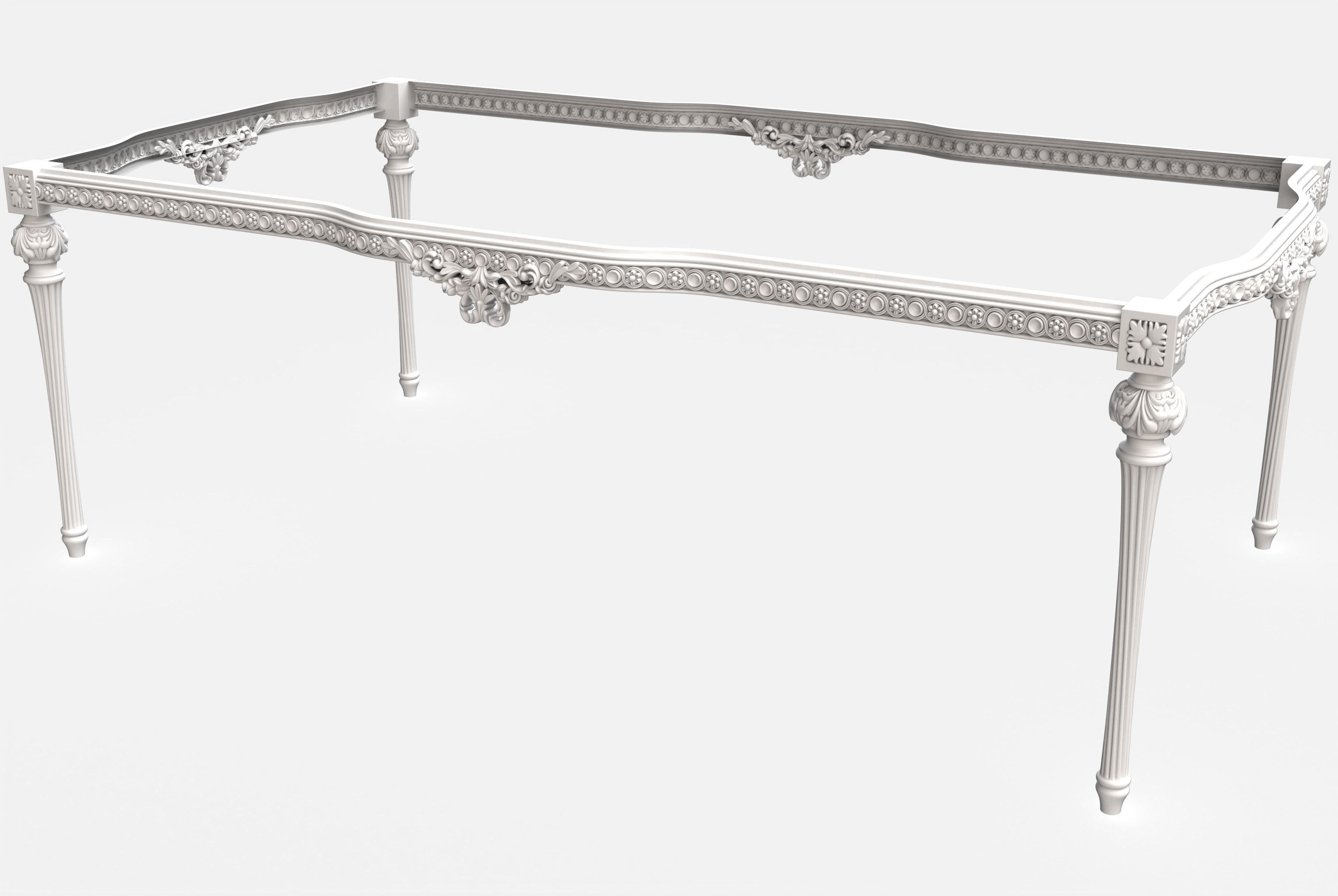 Carved dinner table for cnc 15 3D model_5