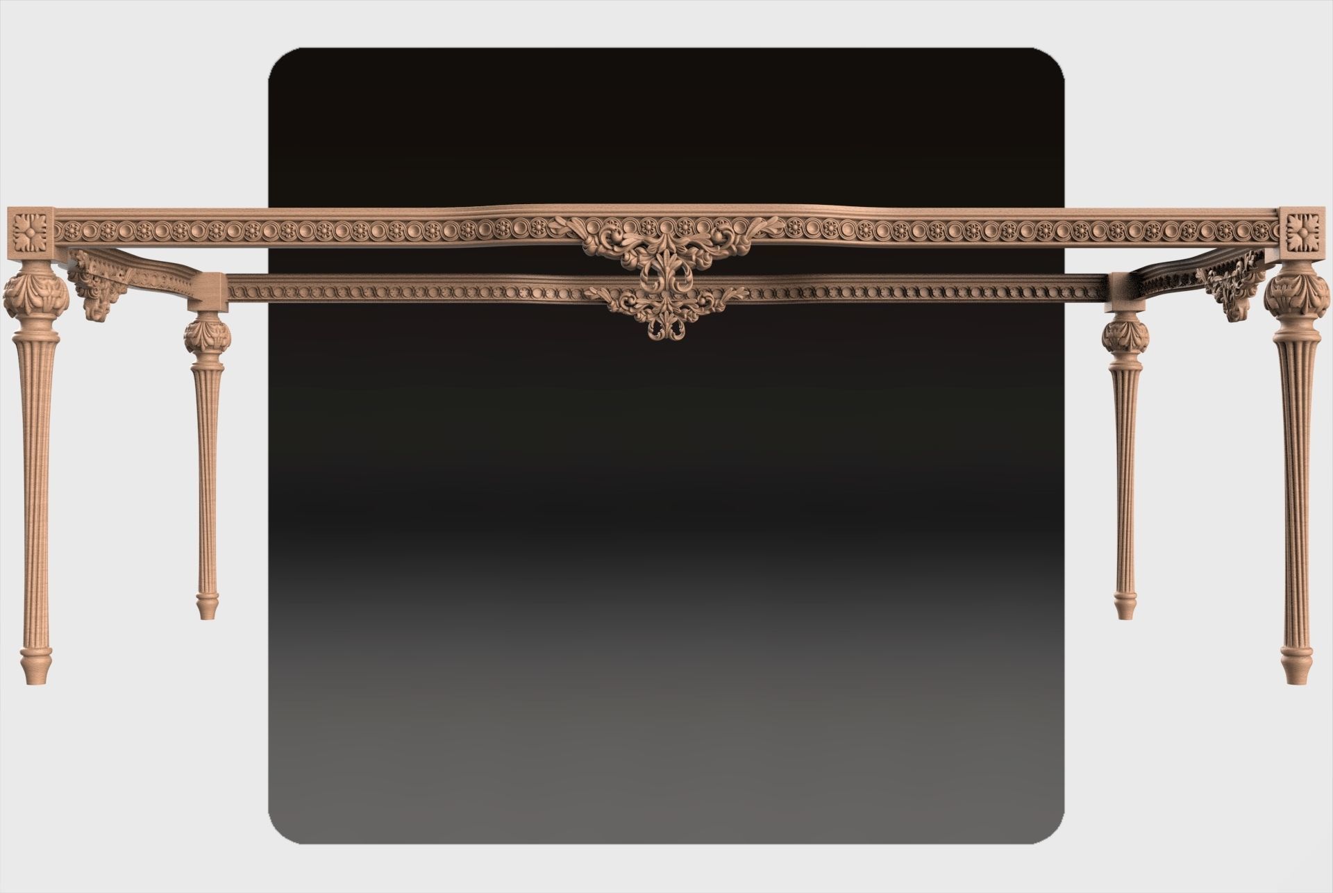 Carved dinner table for cnc 15 3D model_2