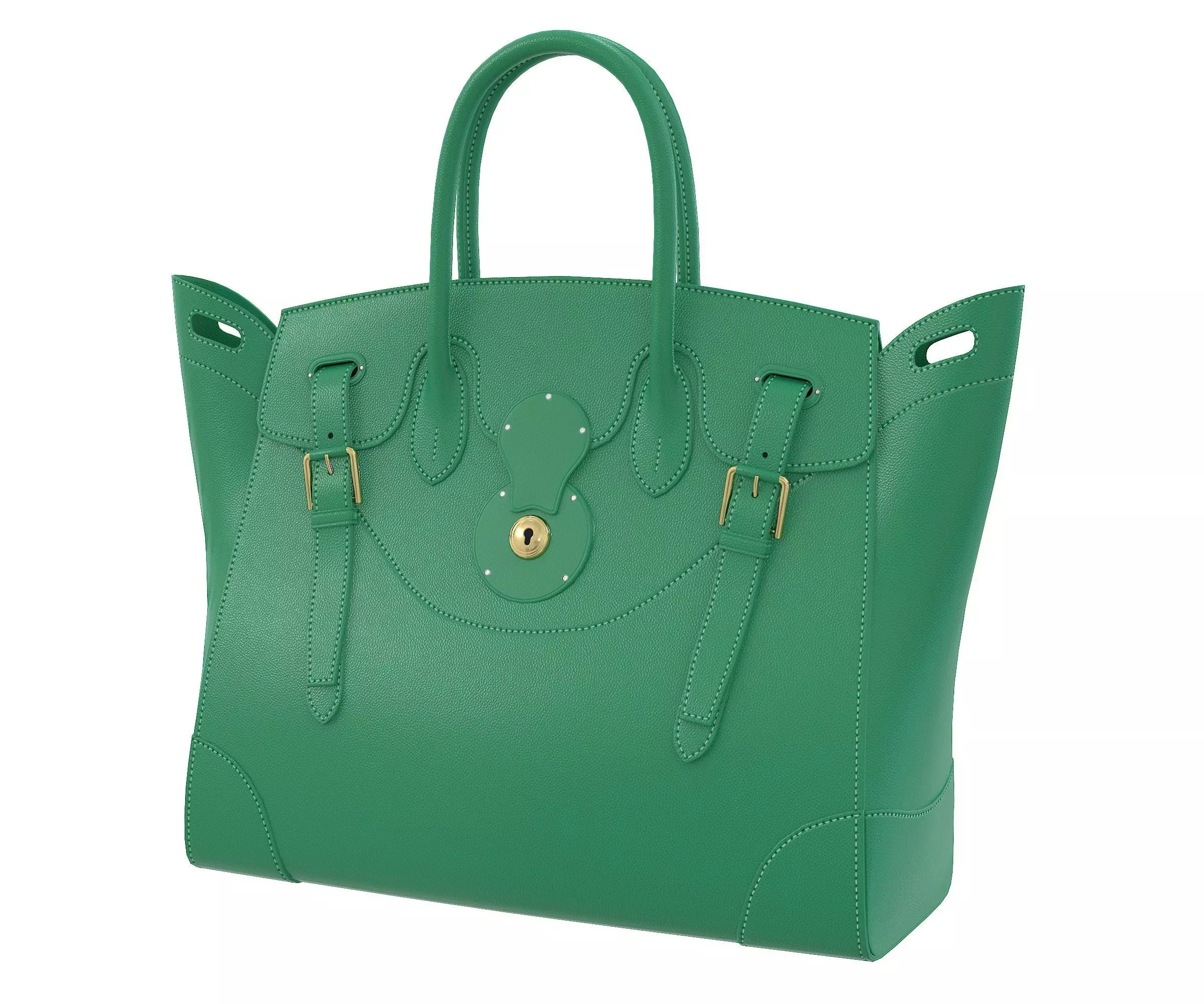 Ralph Lauren Ricky Bag Green Leather Low-poly 3D model_0