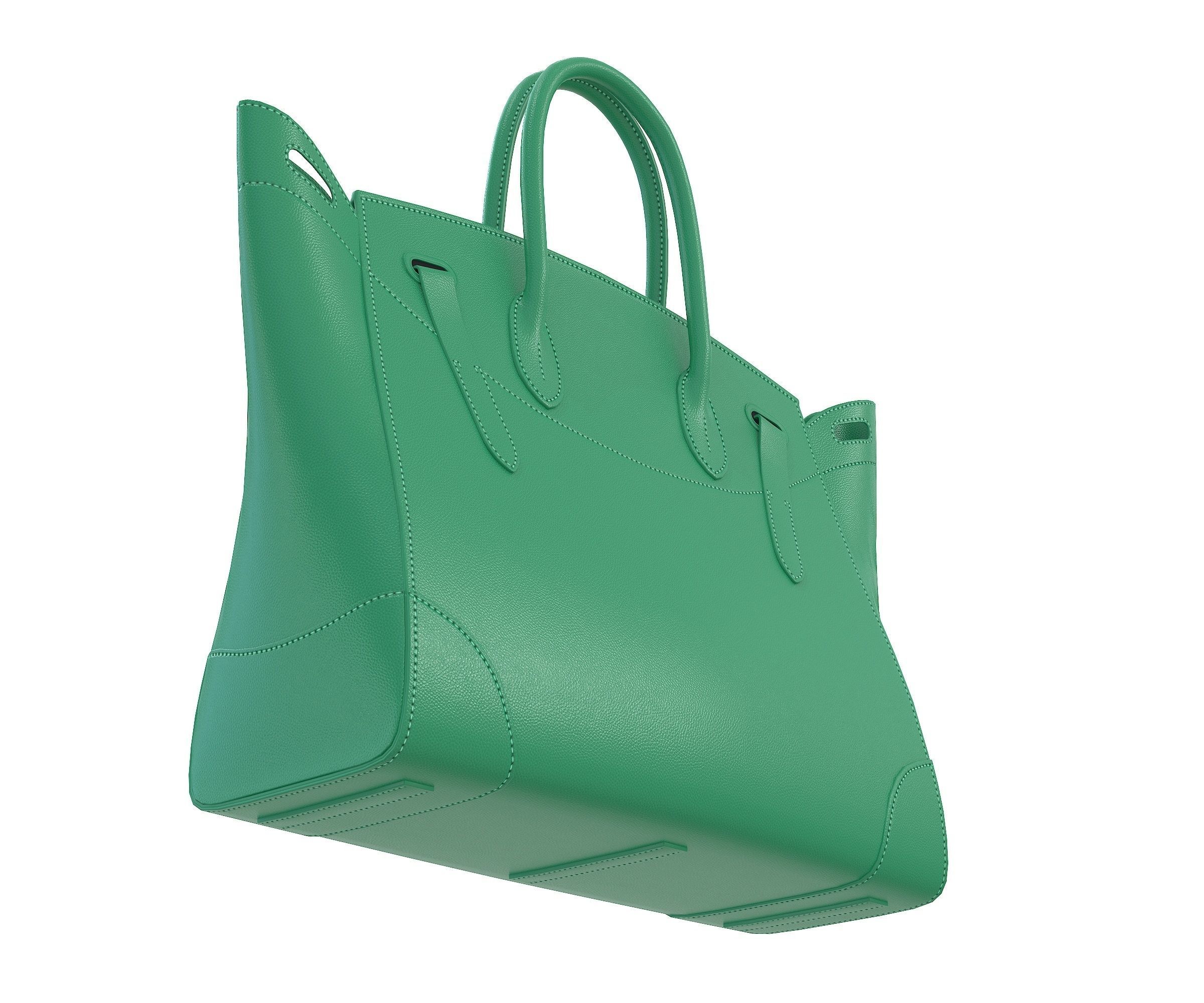 Ralph Lauren Ricky Bag Green Leather Low-poly 3D model_3