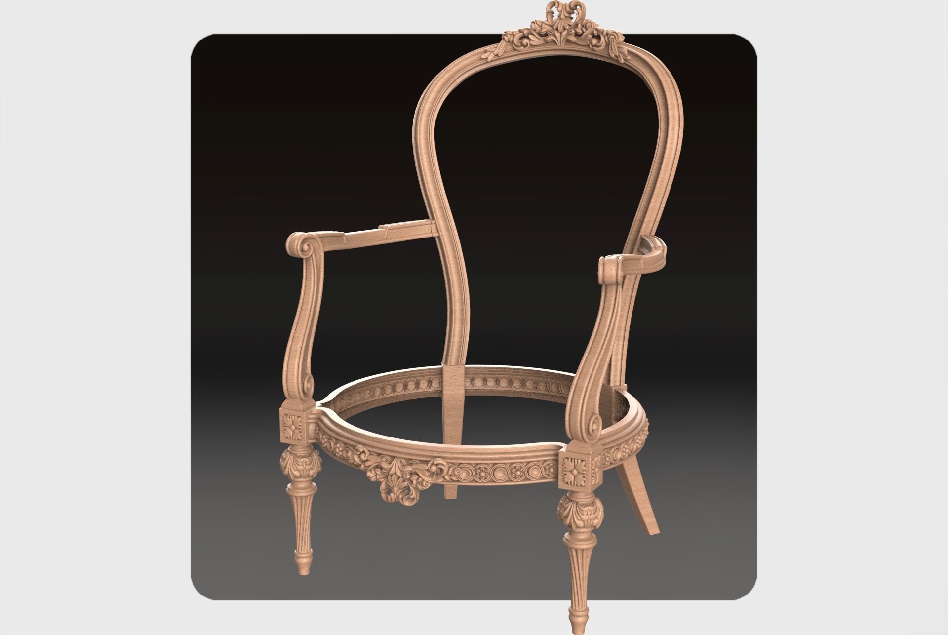 Carved  single sofa for cnc 15 3D model_1