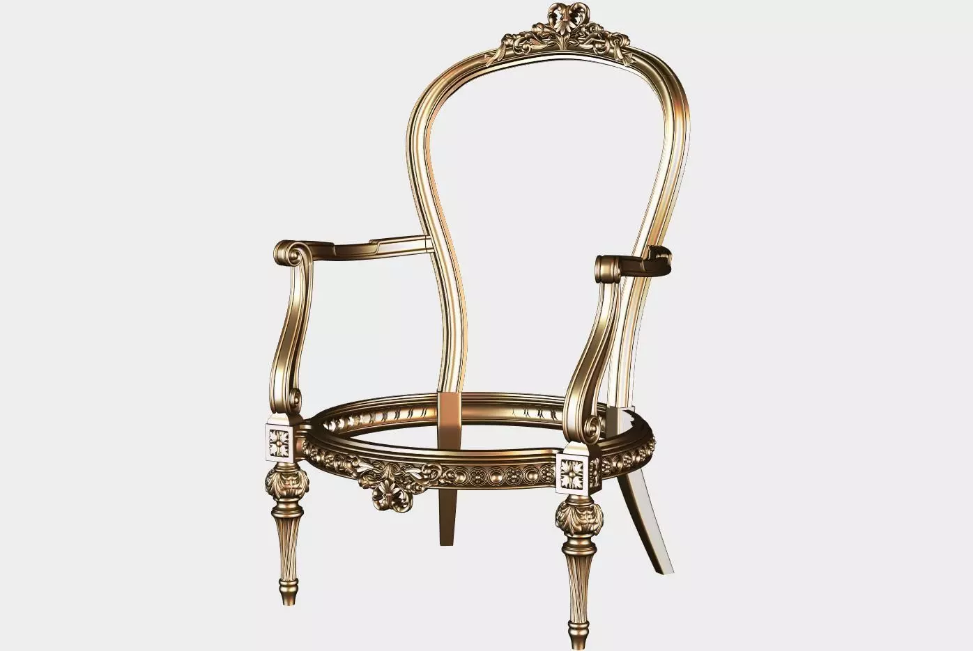 Carved  single sofa for cnc 15 3D model_0