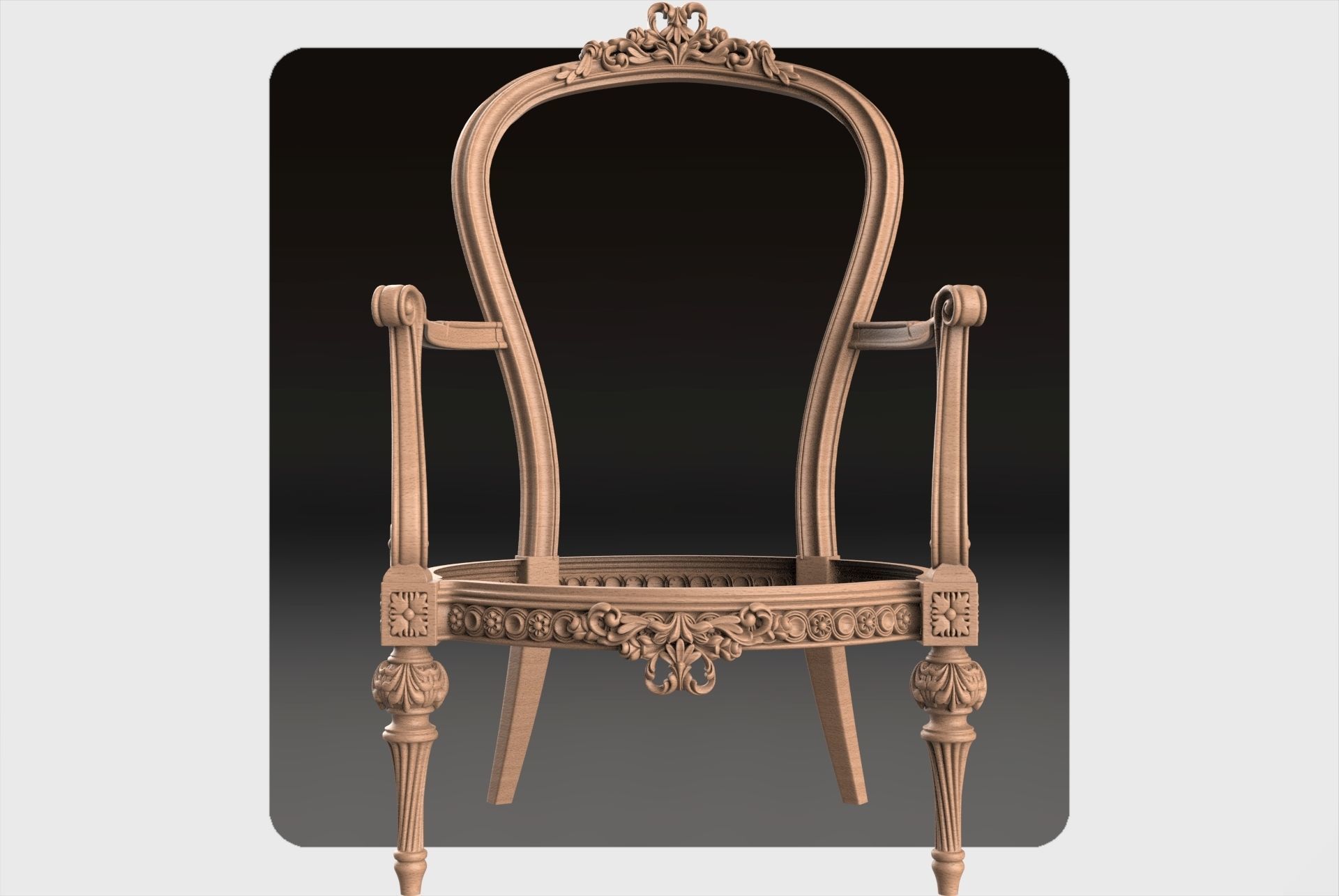 Carved  single sofa for cnc 15 3D model_2