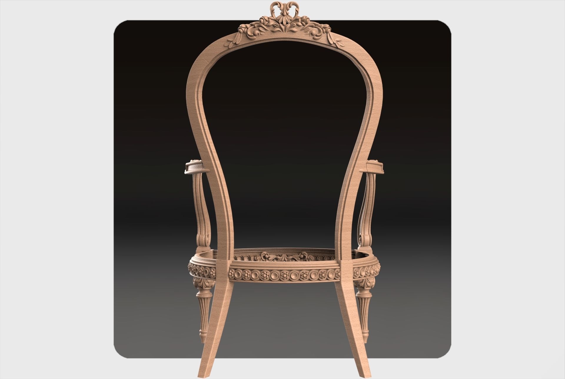 Carved  single sofa for cnc 15 3D model_4