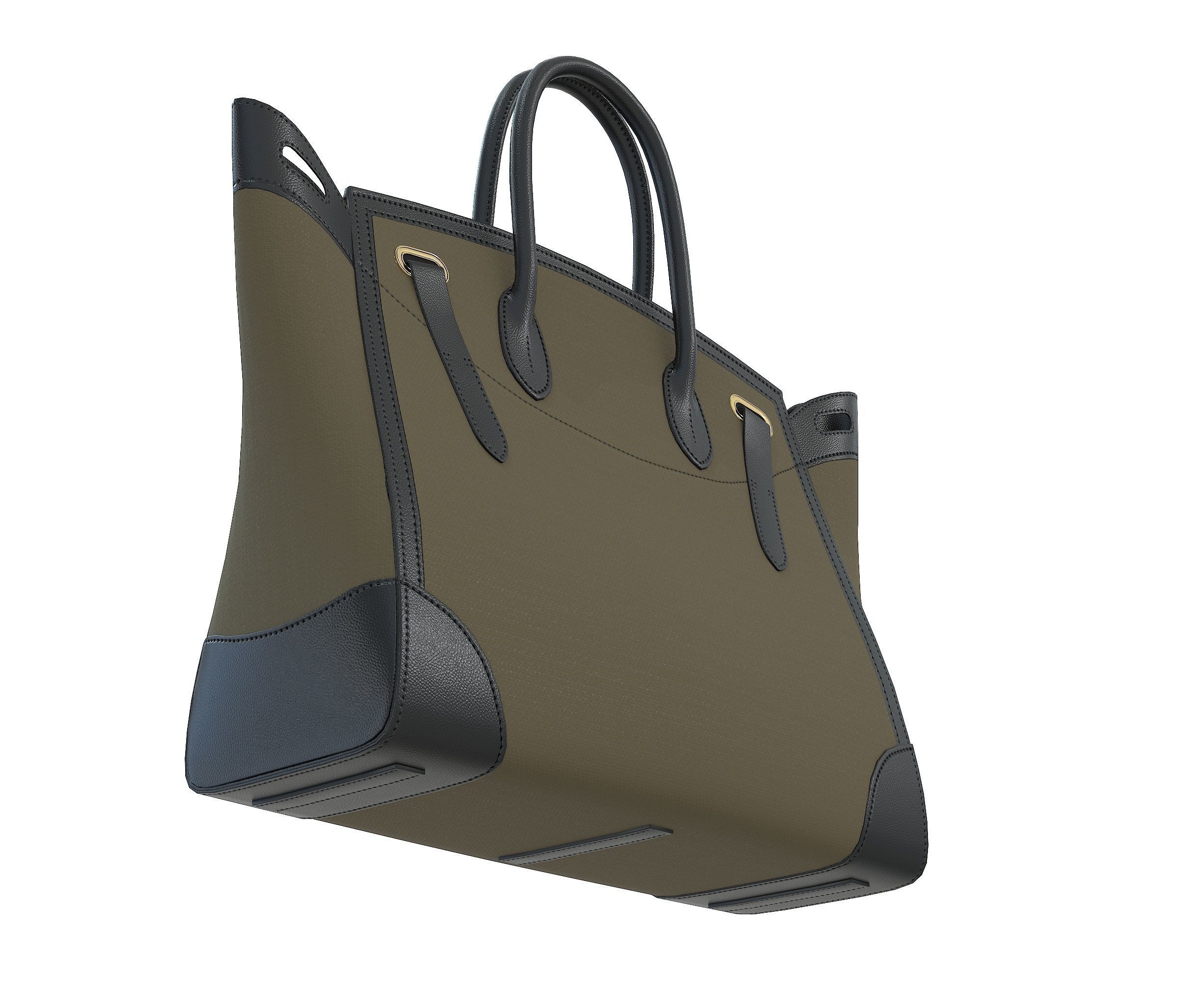 Ralph Lauren Ricky Bag Khaki Fabric Low-poly 3D model_3