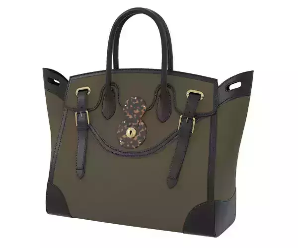 Ralph Lauren Ricky Bag Khaki Fabric Low-poly 3D model