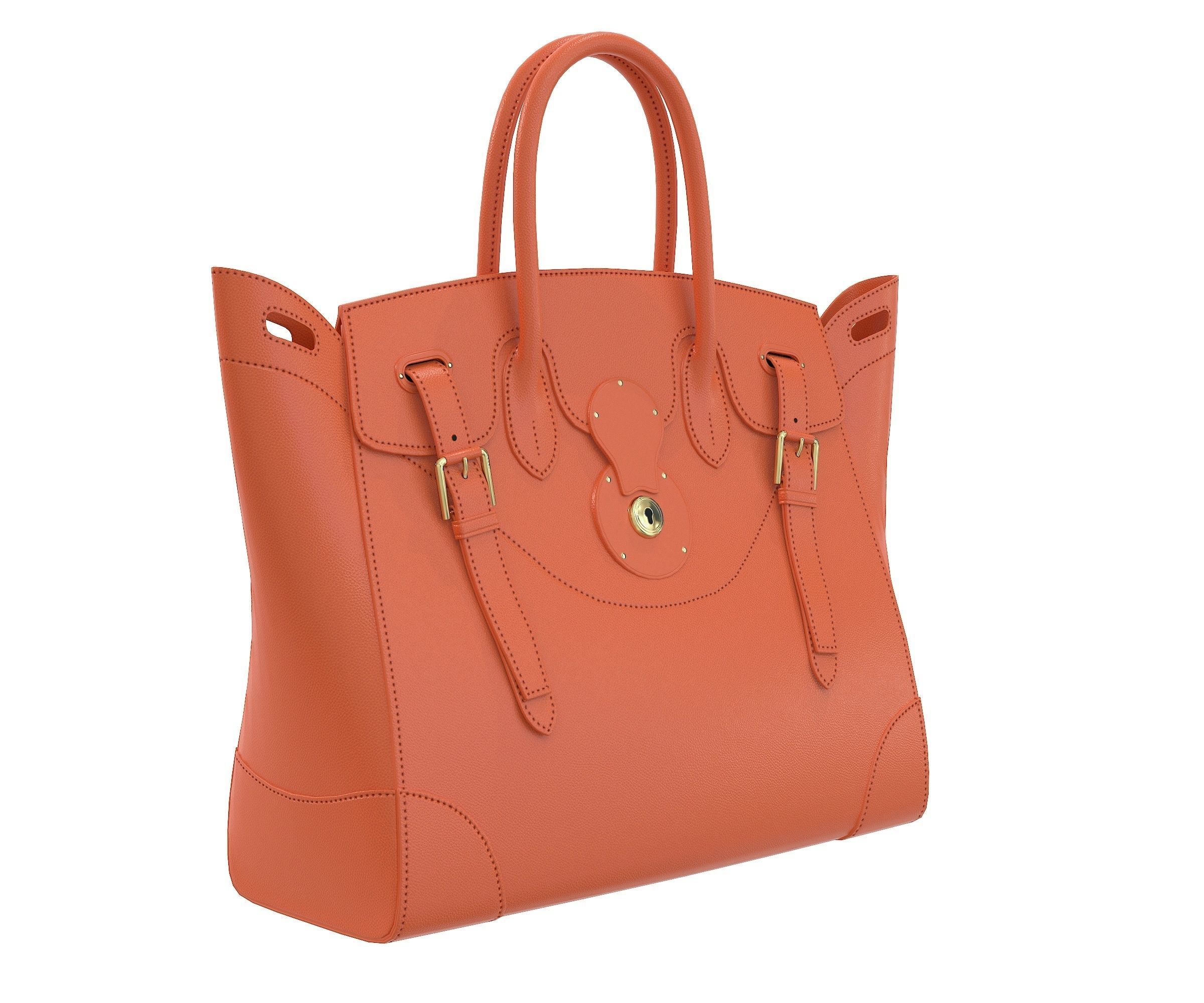 Ralph Lauren Ricky Bag Orange Leather Low-poly 3D model_1