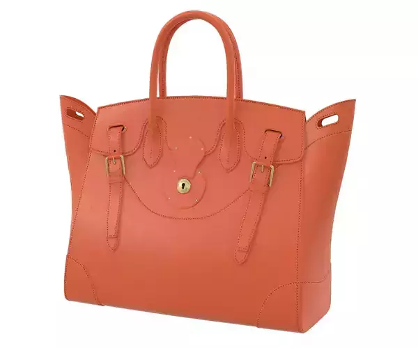 Ralph Lauren Ricky Bag Orange Leather Low-poly 3D model