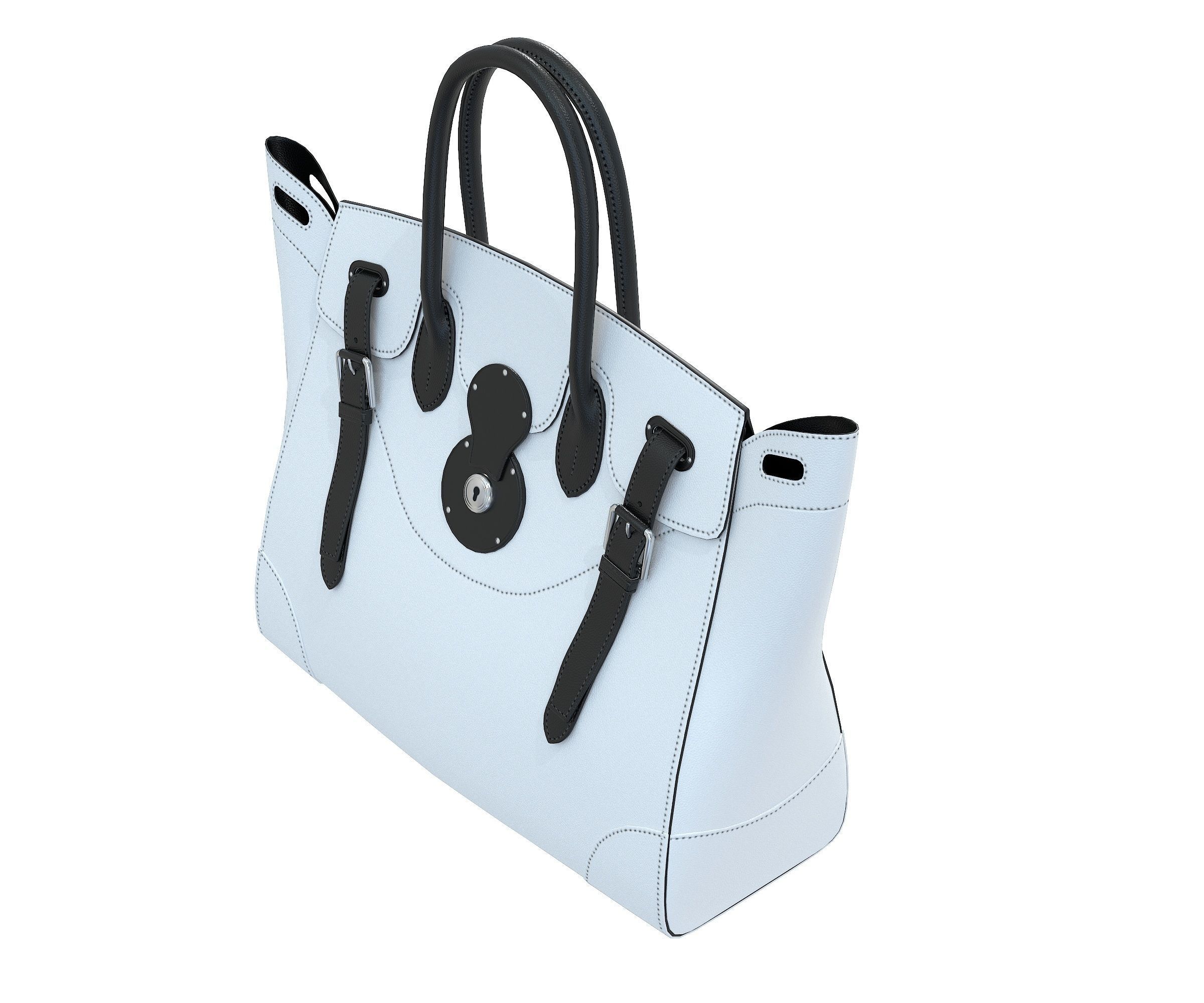 Ralph Lauren Ricky Bag White Leather Low-poly 3D model_4