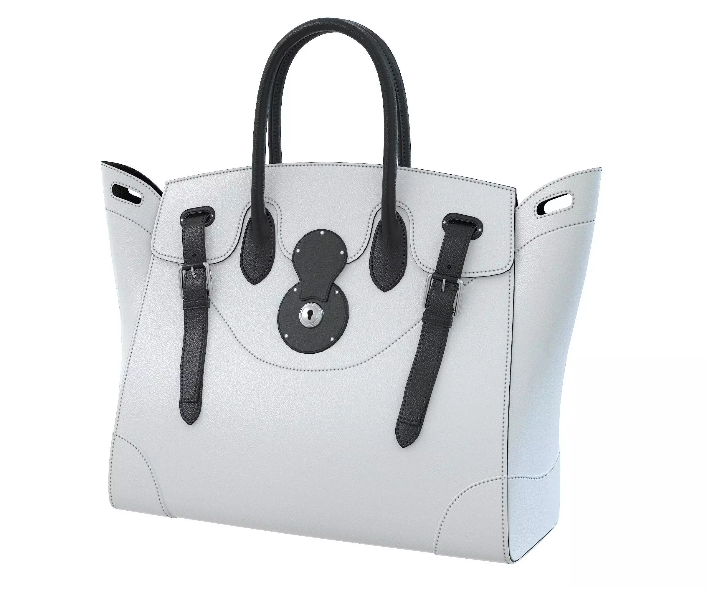 Ralph Lauren Ricky Bag White Leather Low-poly 3D model_0