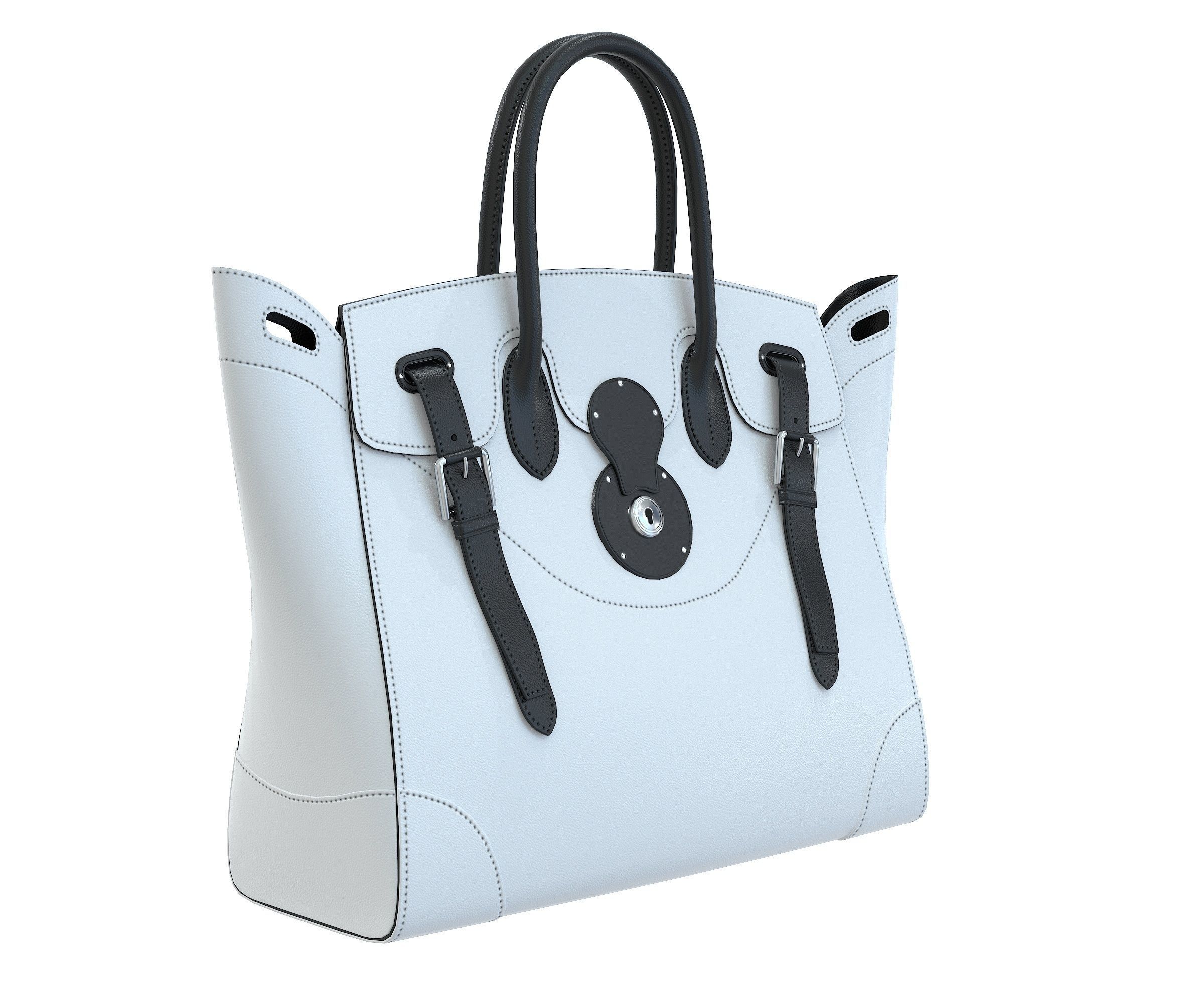 Ralph Lauren Ricky Bag White Leather Low-poly 3D model_1